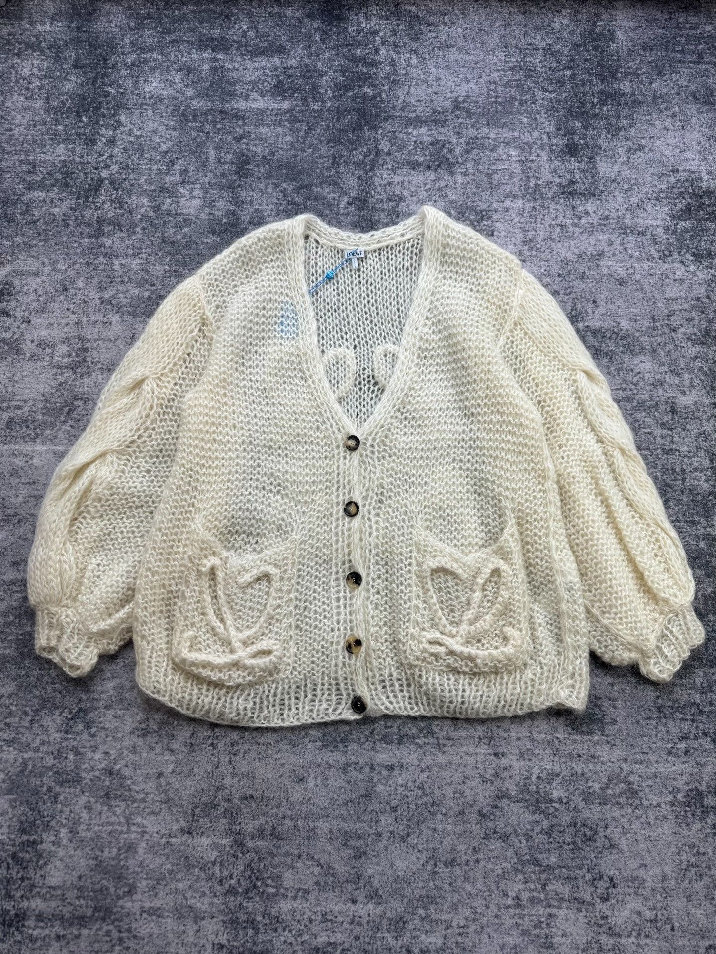 Loewe Loewe Mohair 3D Logo Hollow-Out Cardigan Size S / US 4 / IT 40 - 1 Thumbnail