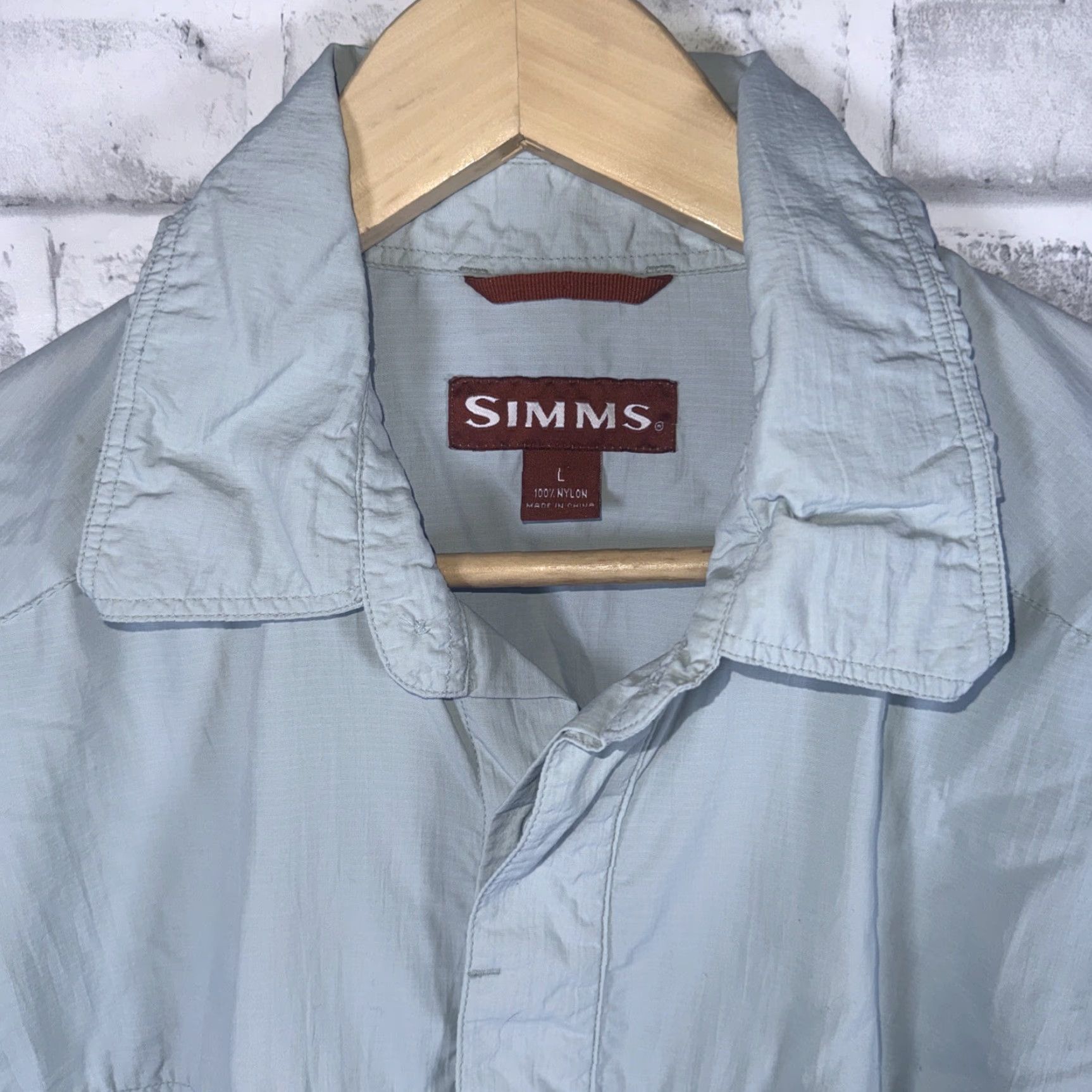 Vintage Simms Blue Button Fishing Shirt Mens Size L Size US L / EU 52-54 / 3 - 2 Thumbnail