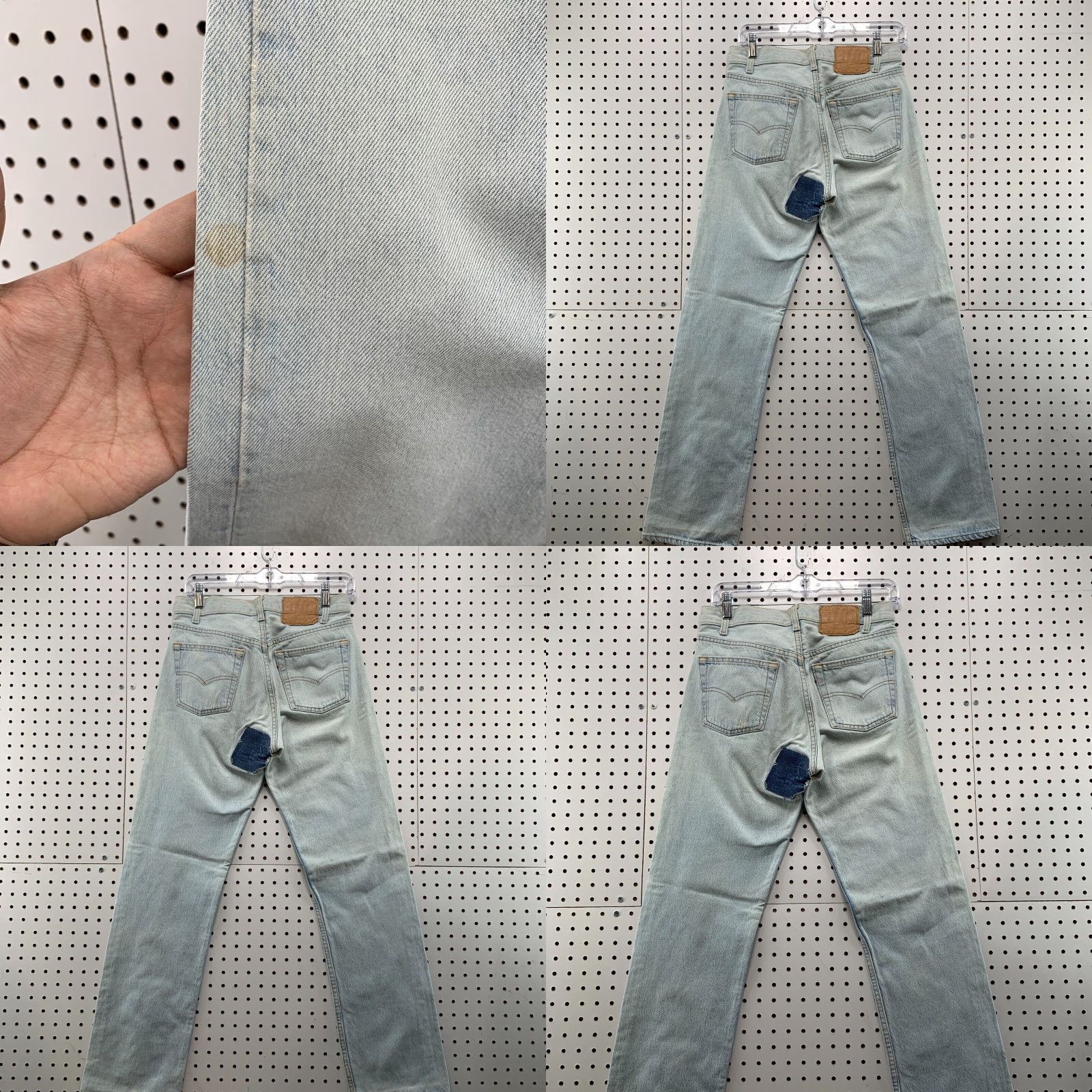 Levi's VINTAGE Levi's 501 Blue Denim Jeans Distressed Straight Fit 29x30 USA Mens Size US 29 - 8 Thumbnail
