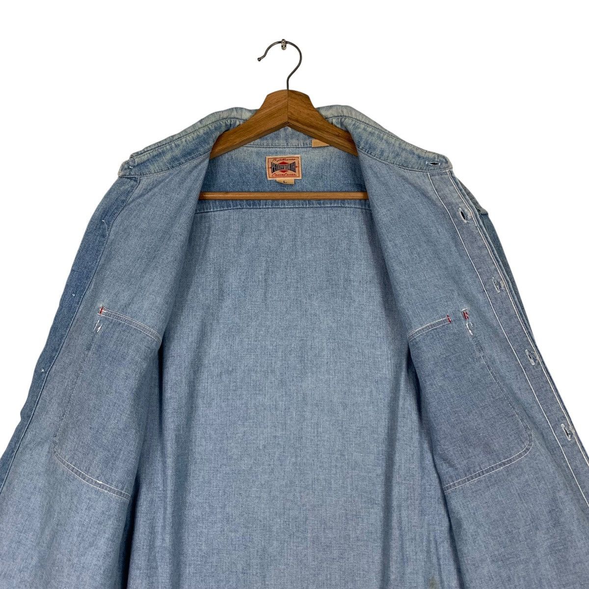 Vintage PENNY WORTH Western Chambray Denim Shirt #1265-C57 Size US L / EU 52-54 / 3 - 12 Thumbnail