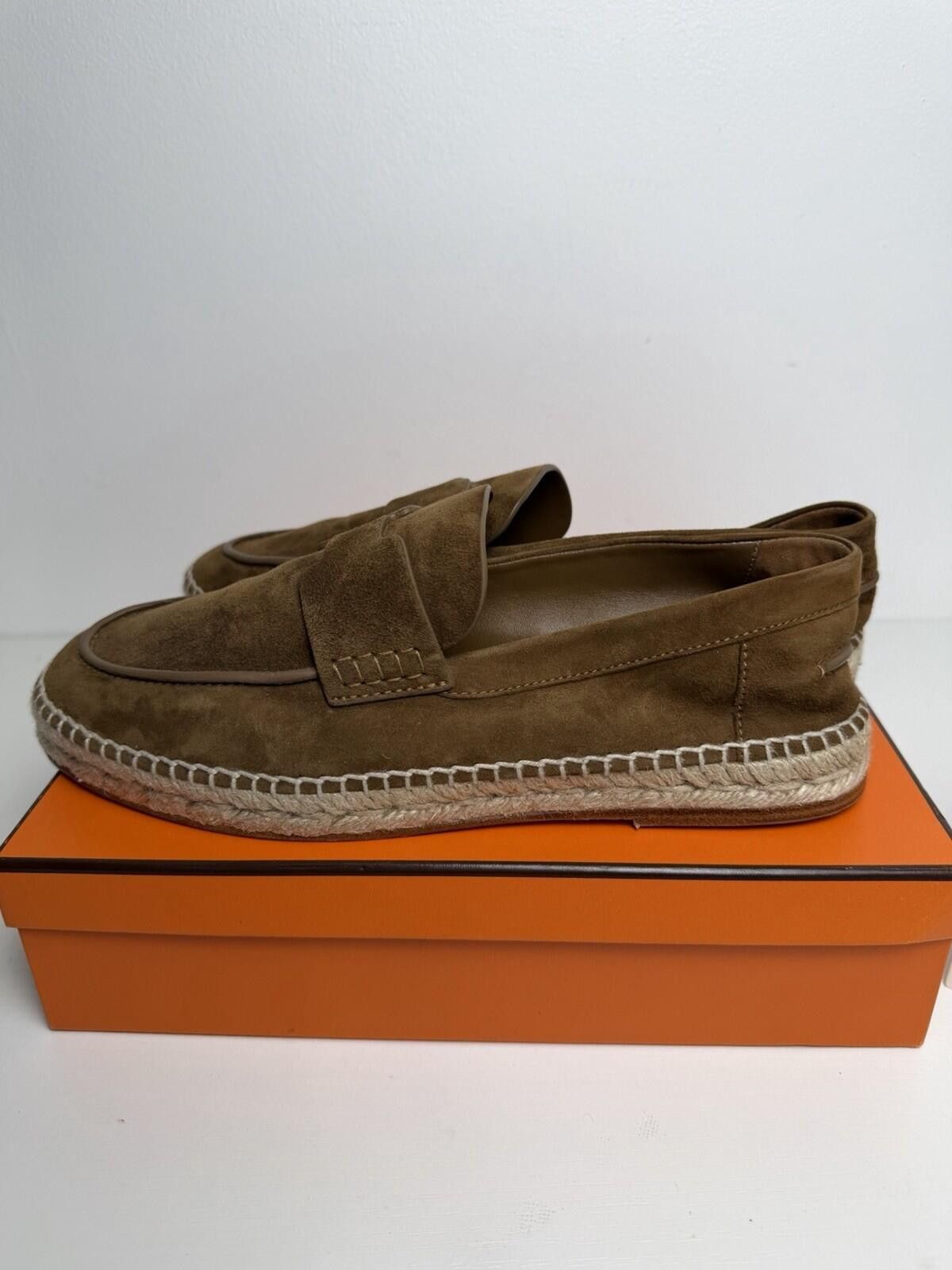 Hermes Hermès Suede Espadrille Loafers Brown Men’s EU 41 Slip On Size US 8 / EU 41 - 4 Thumbnail