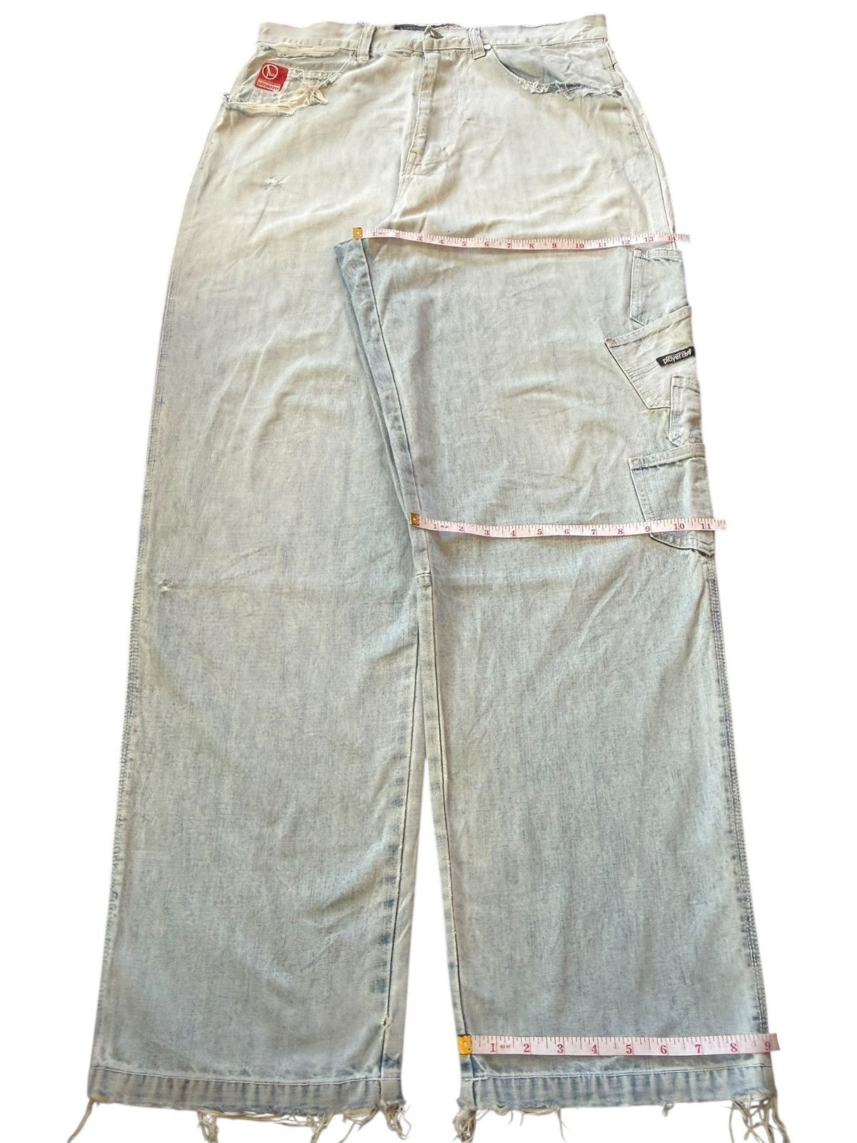 Fubu Vintage Japanese Brand Carpenter Cargo Distress Baggy Jeans Size US 35 - 8 Thumbnail