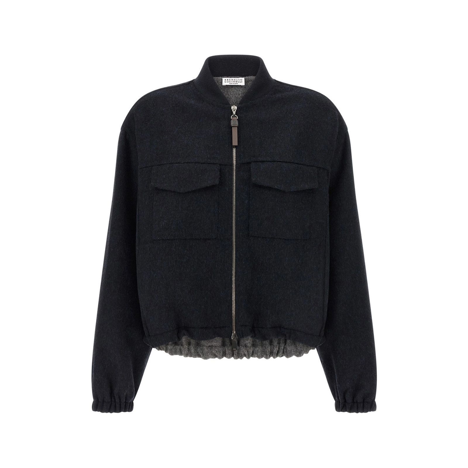 Brunello Cucinelli BRUNELLO CUCINELLI Blue Wool Bomber Jacket New & Authentic ( Size XS / US 0-2 / IT 36-38 - 1 Thumbnail