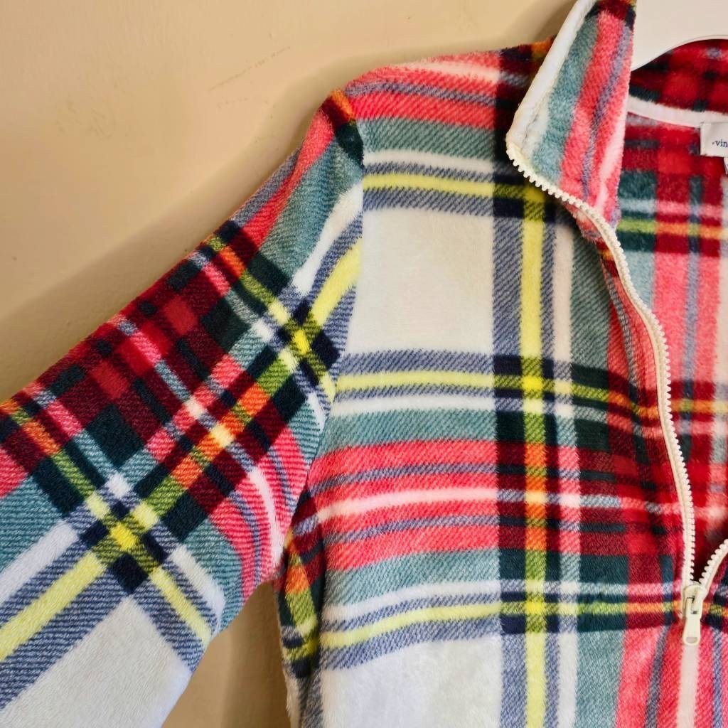 Vineyard Vines Vineyard Vines Women’s Plaid 1/4 Zip Fleece Pullover Size M Soft Lightweight Size M / US 6-8 / IT 42-44 - 11 Thumbnail