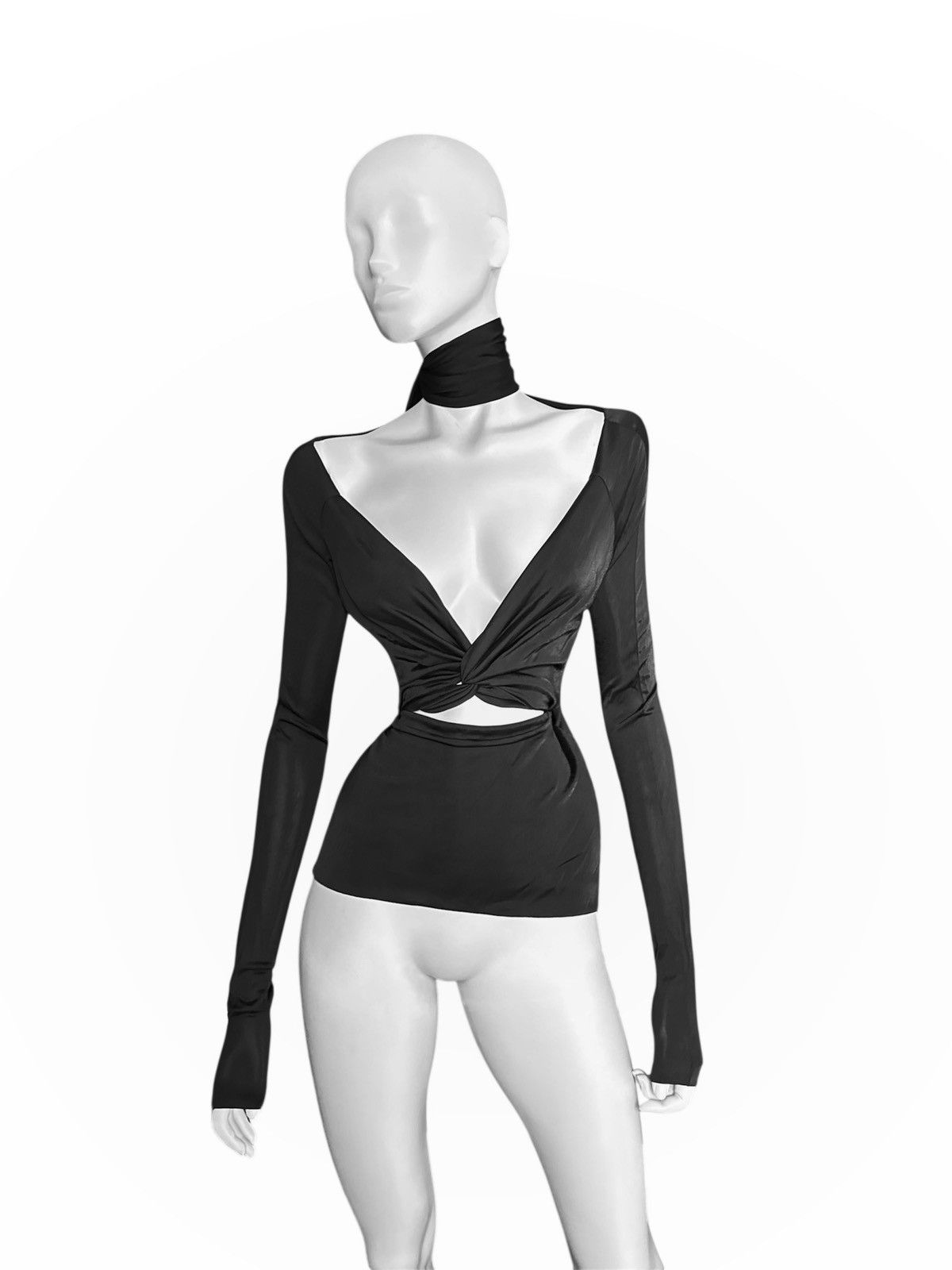 Gucci Gucci by Tom Ford Runway Draped Asymetric Satin Blouse Size S / US 4 / IT 40 - 1 Thumbnail