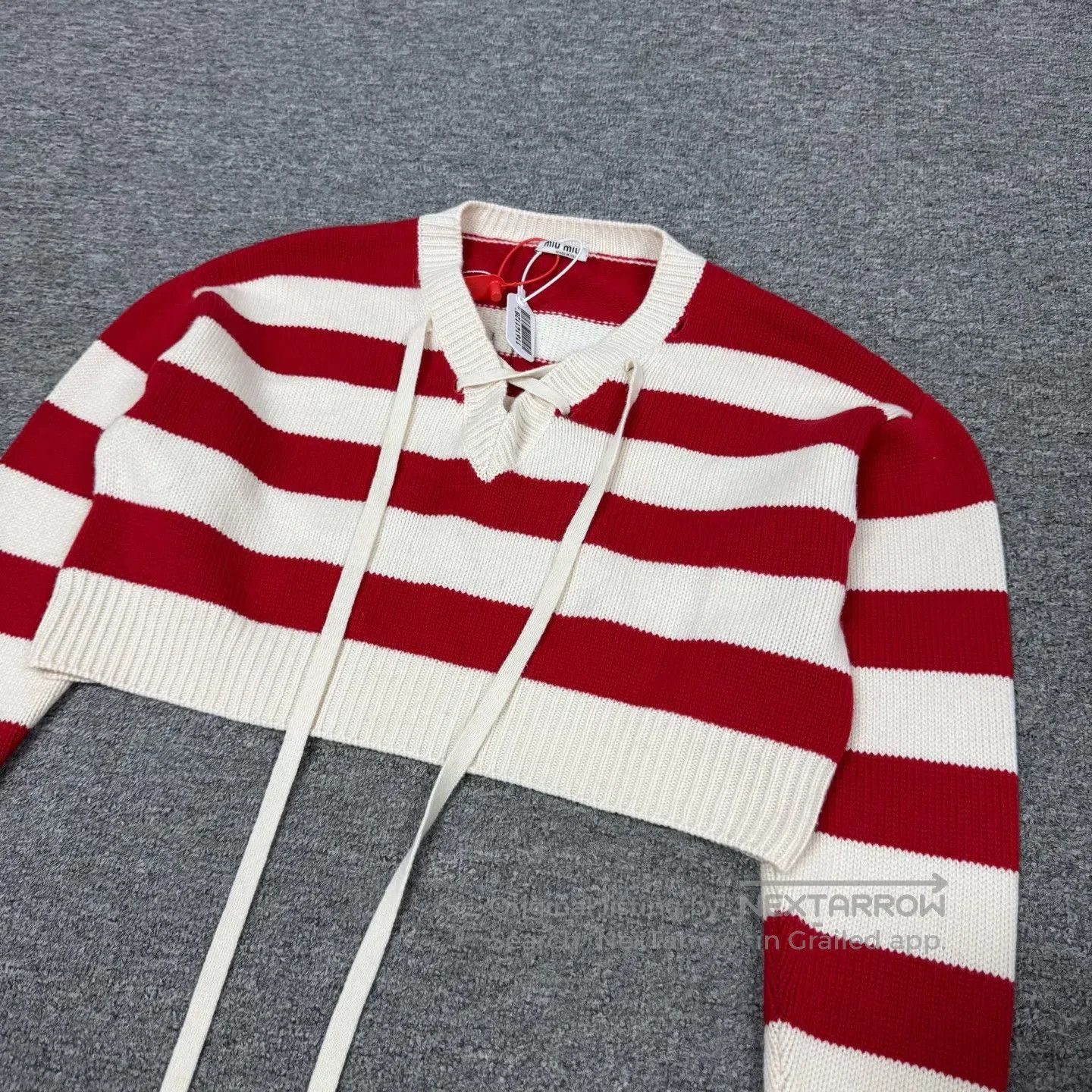Miu Miu miu miu Short knit sweater with V-neck| Size S / US 4 / IT 40 - 4 Thumbnail