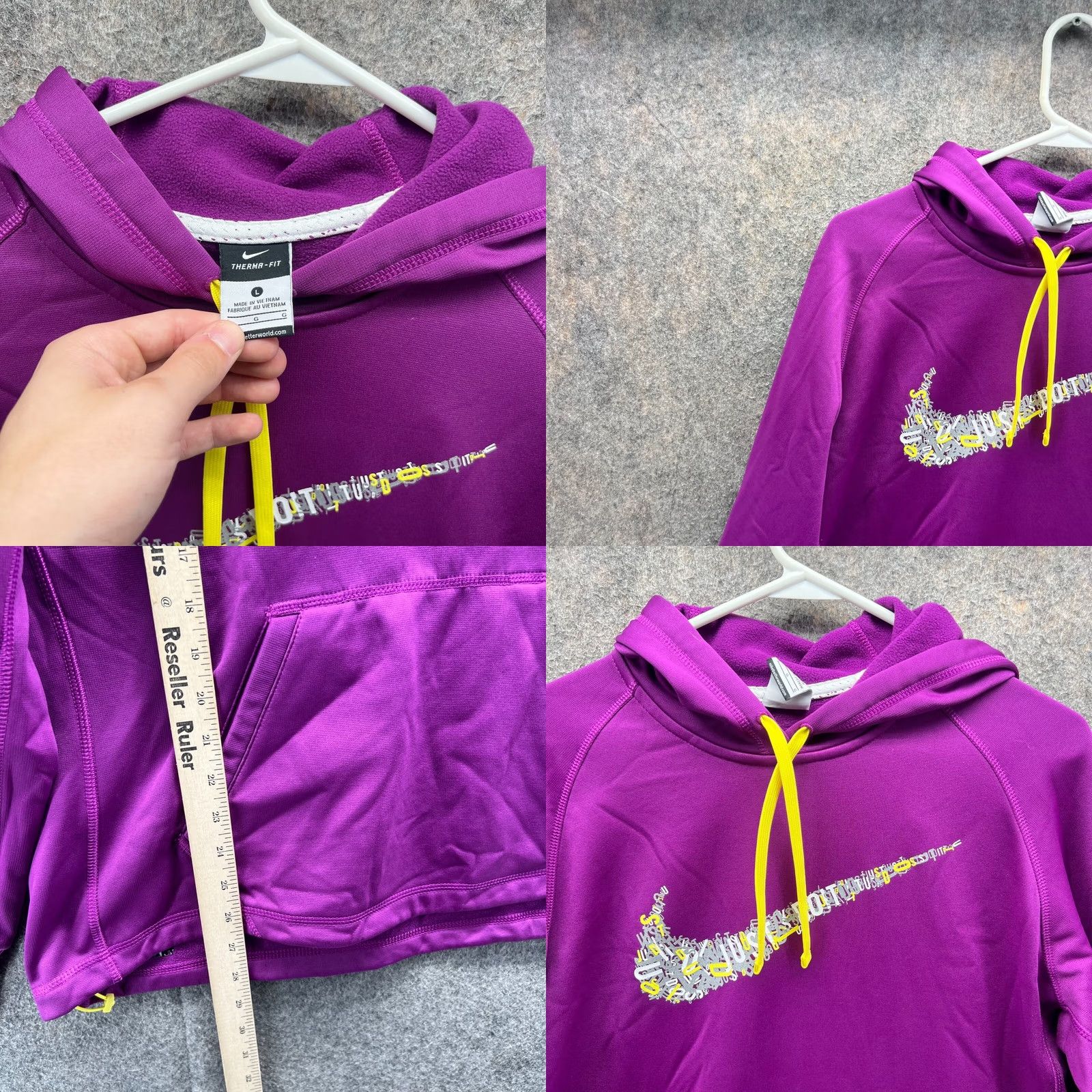 Nike Nike Hoodie Mens Large Purple Big Swoosh Pullover Fleece Therma Sweater Jacket Size US L / EU 52-54 / 3 - 8 Thumbnail