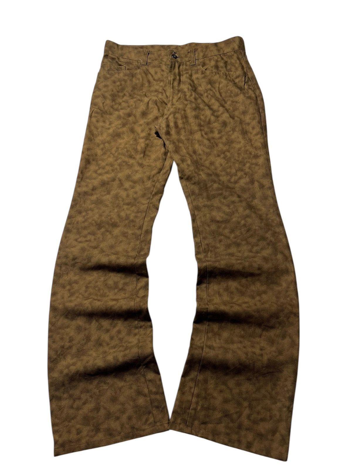 Nicole Club 2000s Nicole Monsieur Abstract Acid Washed Flared Pants Size US 32 / EU 48 - 1 Thumbnail