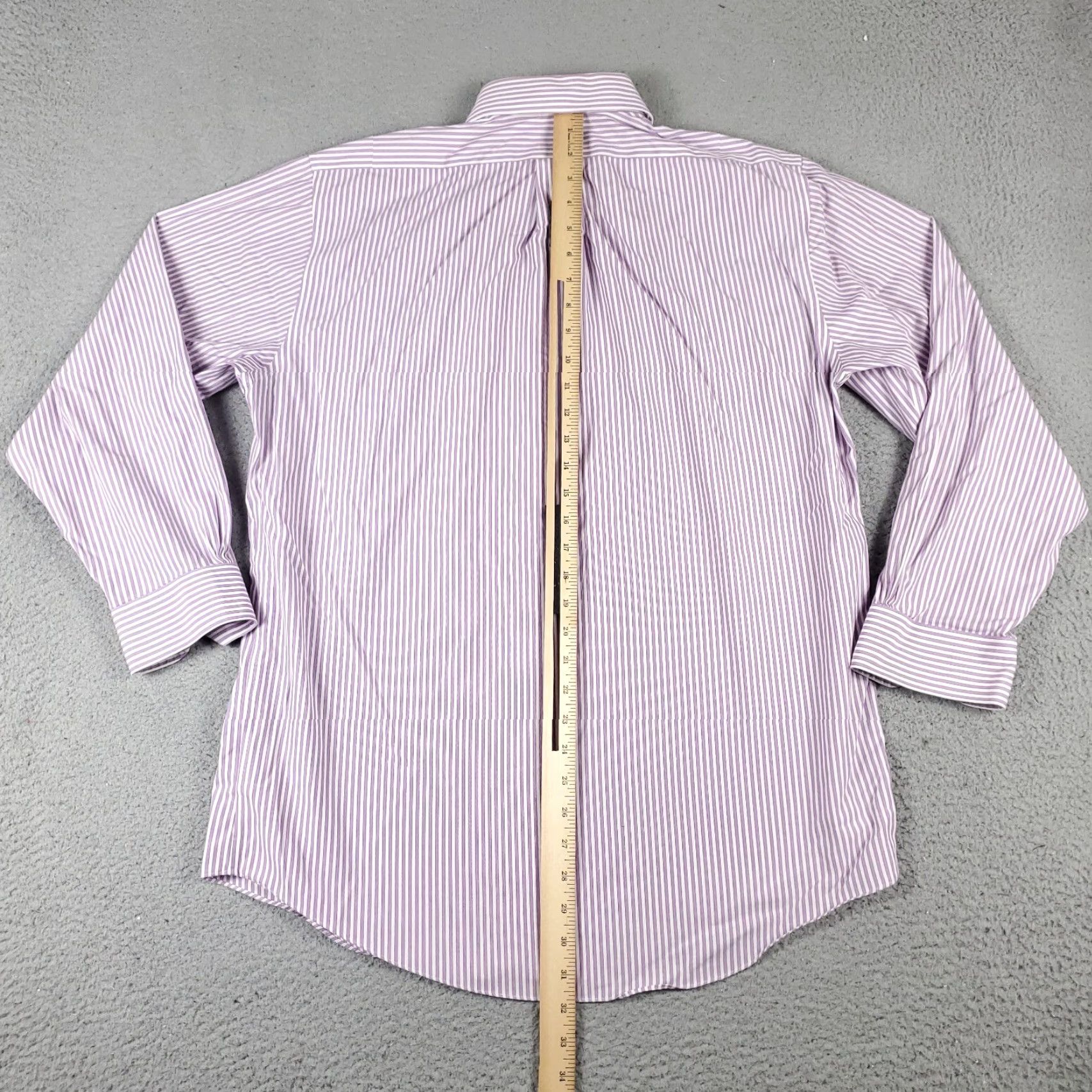 Brooks Brothers Brooks Brothers Dress Shirt Adult 15.5 Purple Striped Long Sleeve Button-Up Cotton Regular Non-Iron Mens Size 40R - 3 Thumbnail