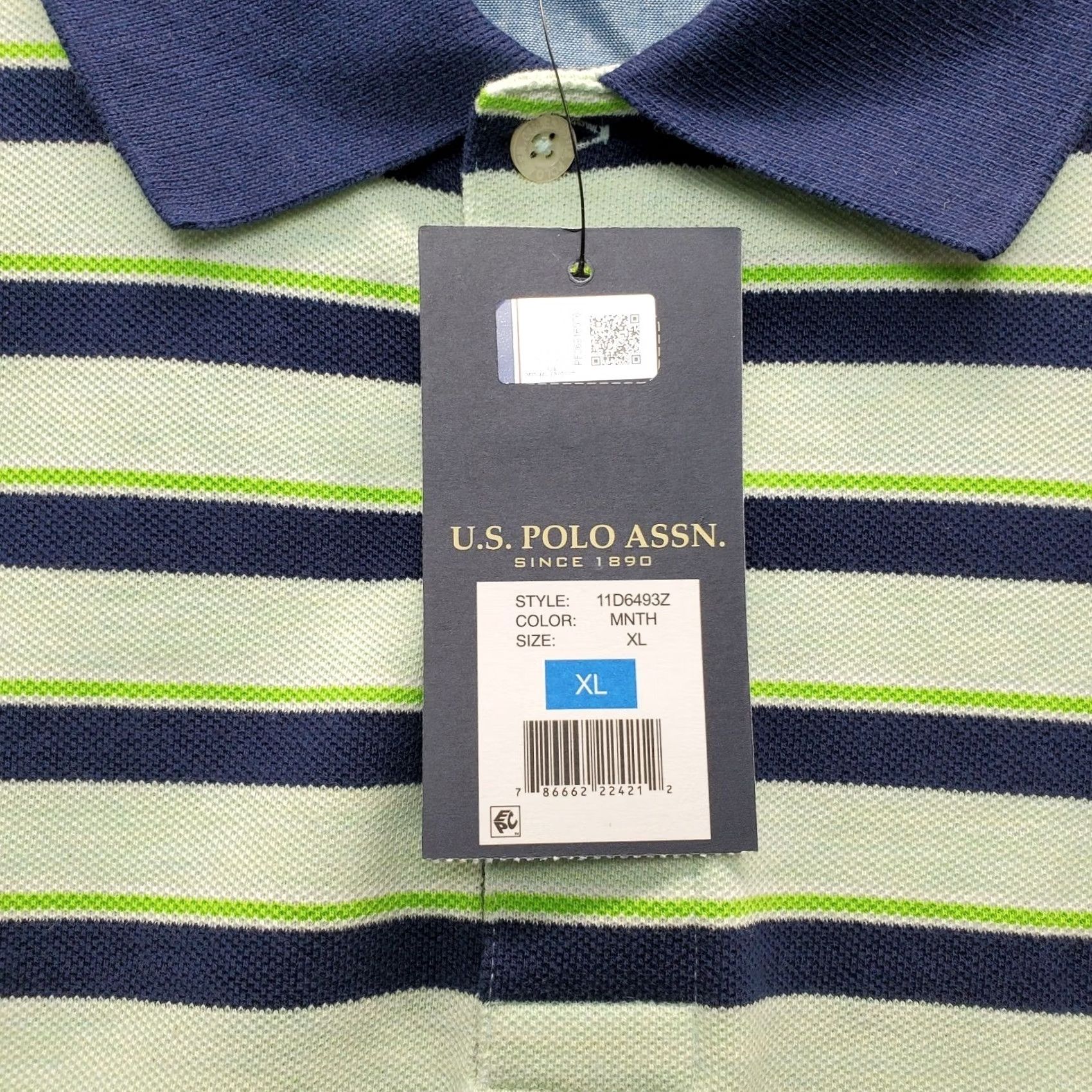 Vintage VINTAGE US Polo Assn. Polo Shirt Mens XL Multi Striped Classic Short Sleeve Flesh Pony Size US XL / EU 56 / 4 - 6 Thumbnail