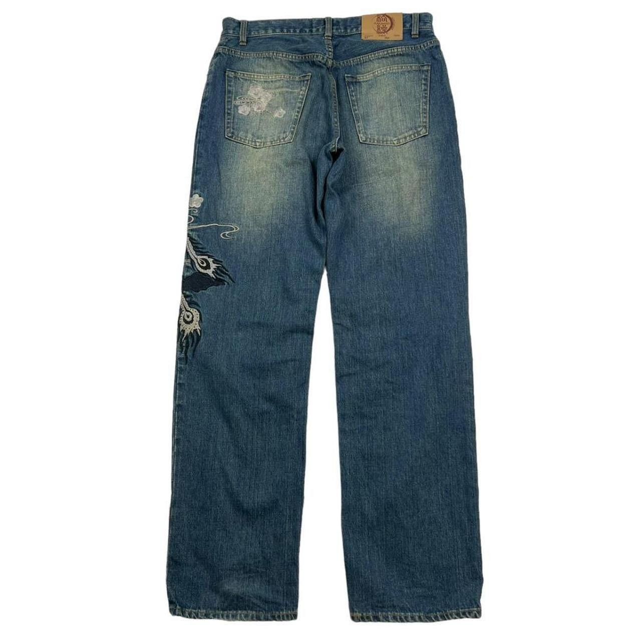 Karakuri Tamashii Vintage Karakuri Tamashii Embroidered Phoenix Jeans Waist 33 Size US 33 - 6 Thumbnail