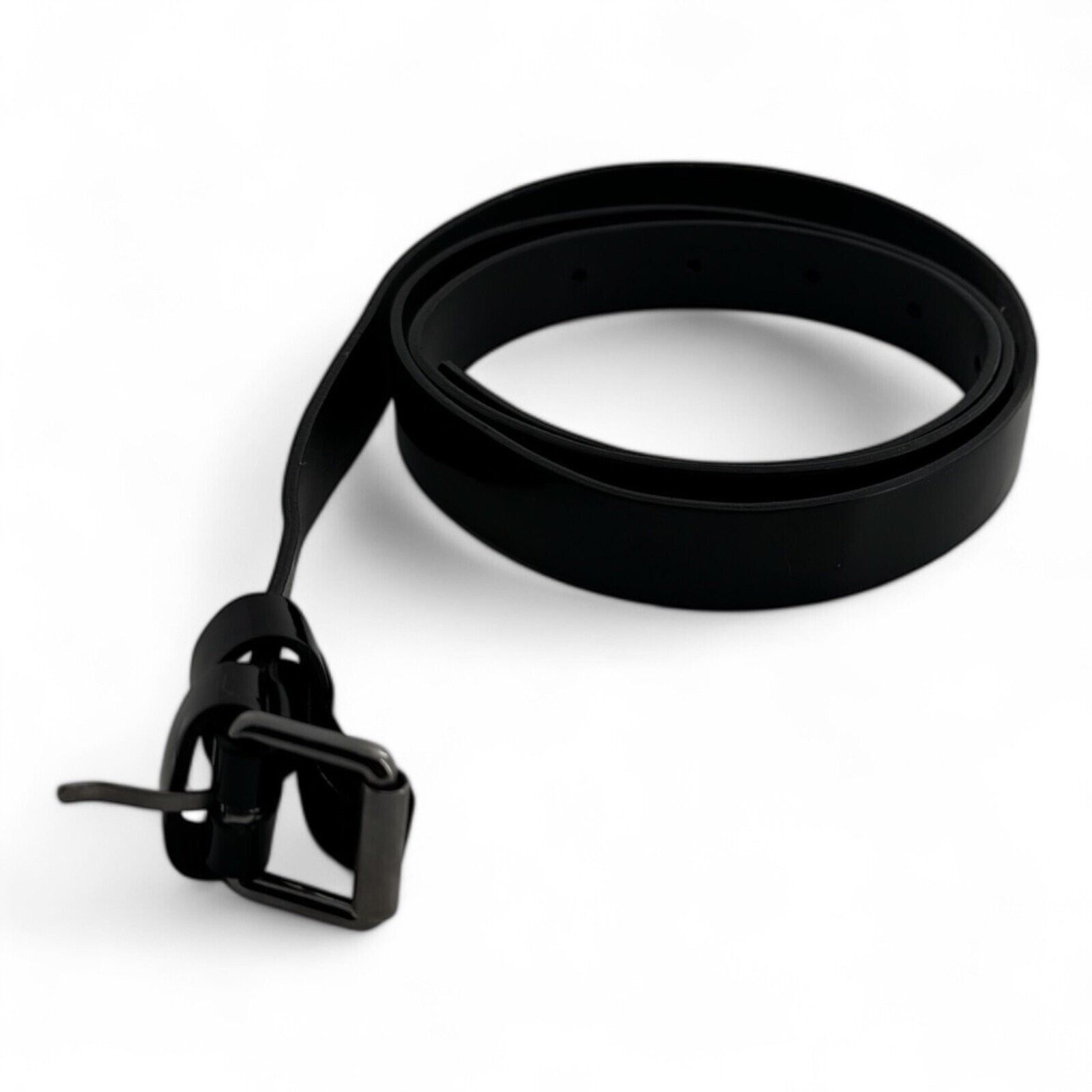 Ermanno Scervino Ermanno Scervino Thin Black Patent Leather Belt Size 45 Size 44 - 2 Thumbnail