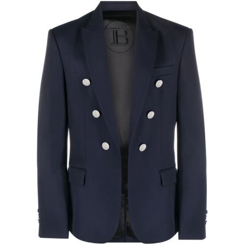 o1srvl11e1025 Double-breasted Blazer in Blue