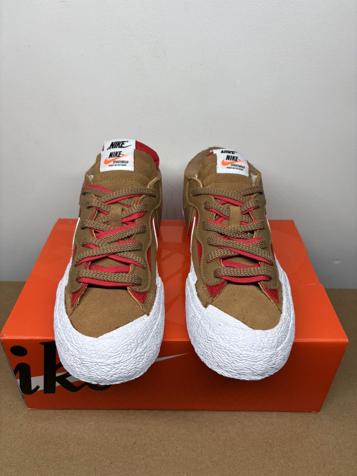 Nike × Sacai Nike Blazer Low x Sacai British Tan 2021 Men's Size 6.5 Size US 6.5 / EU 39-40 - 3 Thumbnail