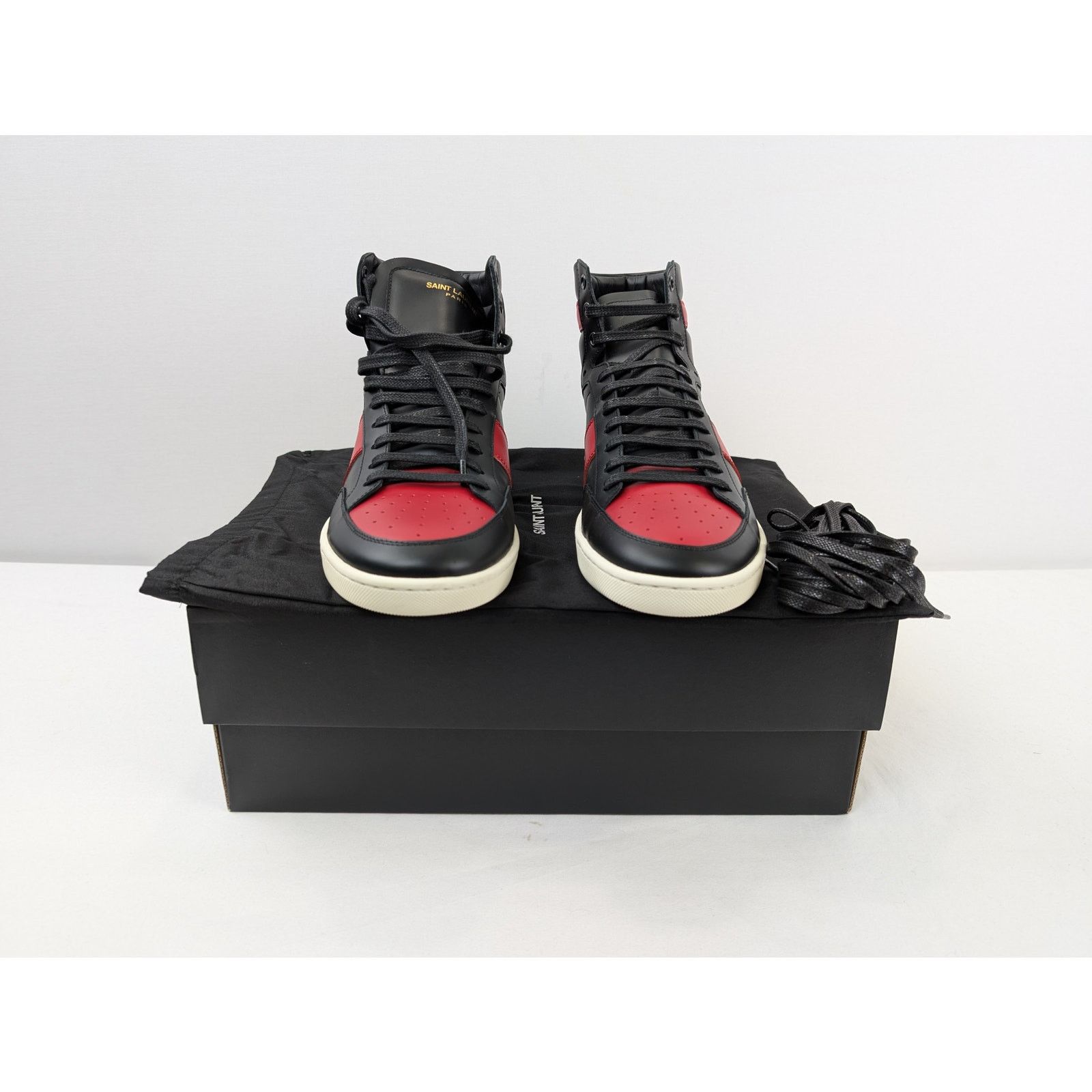 Saint Laurent Paris o1rshd1 Alpha Sigma SL10H Hi Top Sneakers in Red/Black Size US 10 / EU 43 - 17 Thumbnail