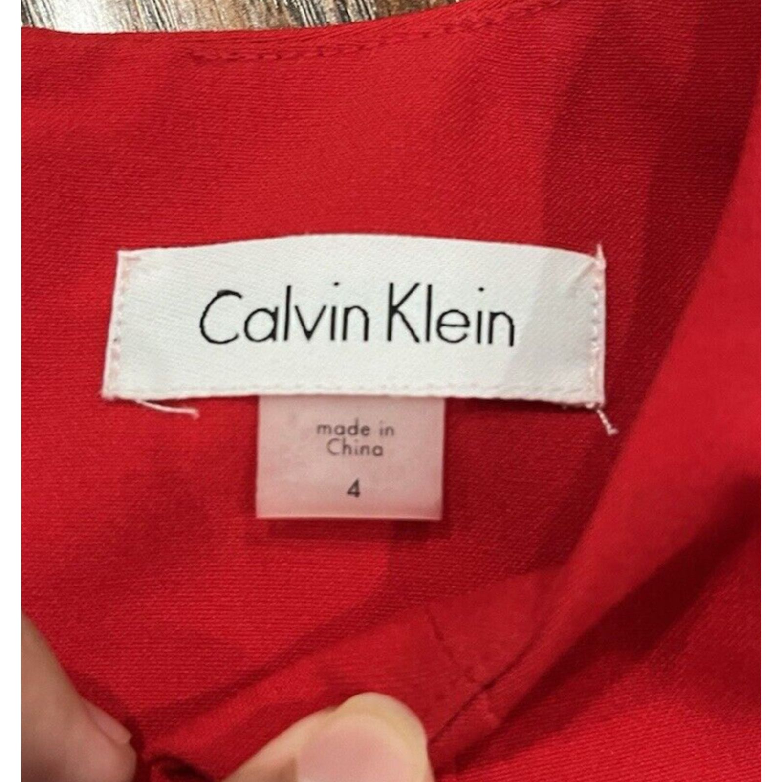 Calvin Klein Calvin Klein Red Dress Size 4 V Neck Knee Sleeveless fornal Size S / US 4 / IT 40 - 7 Thumbnail