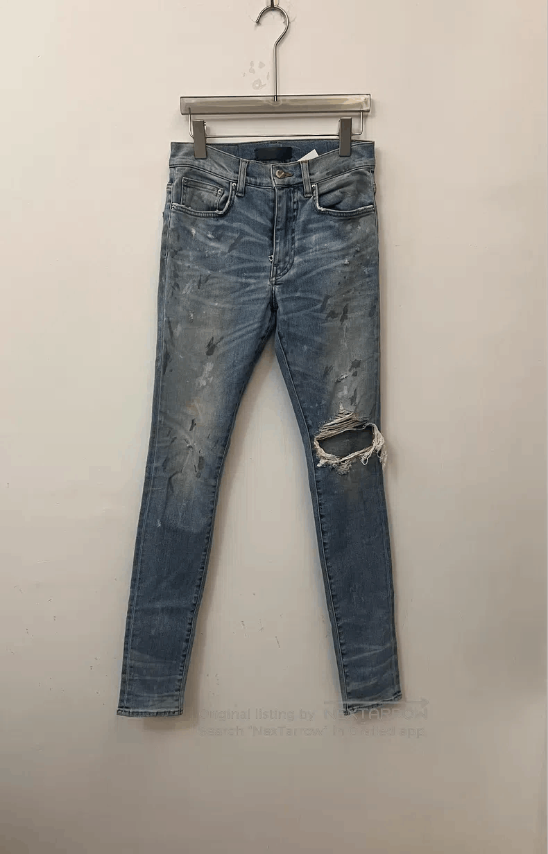 Amiri Amiri Denim pants, vintage distressed hole style Size US 30 / EU 46 - 1 Thumbnail