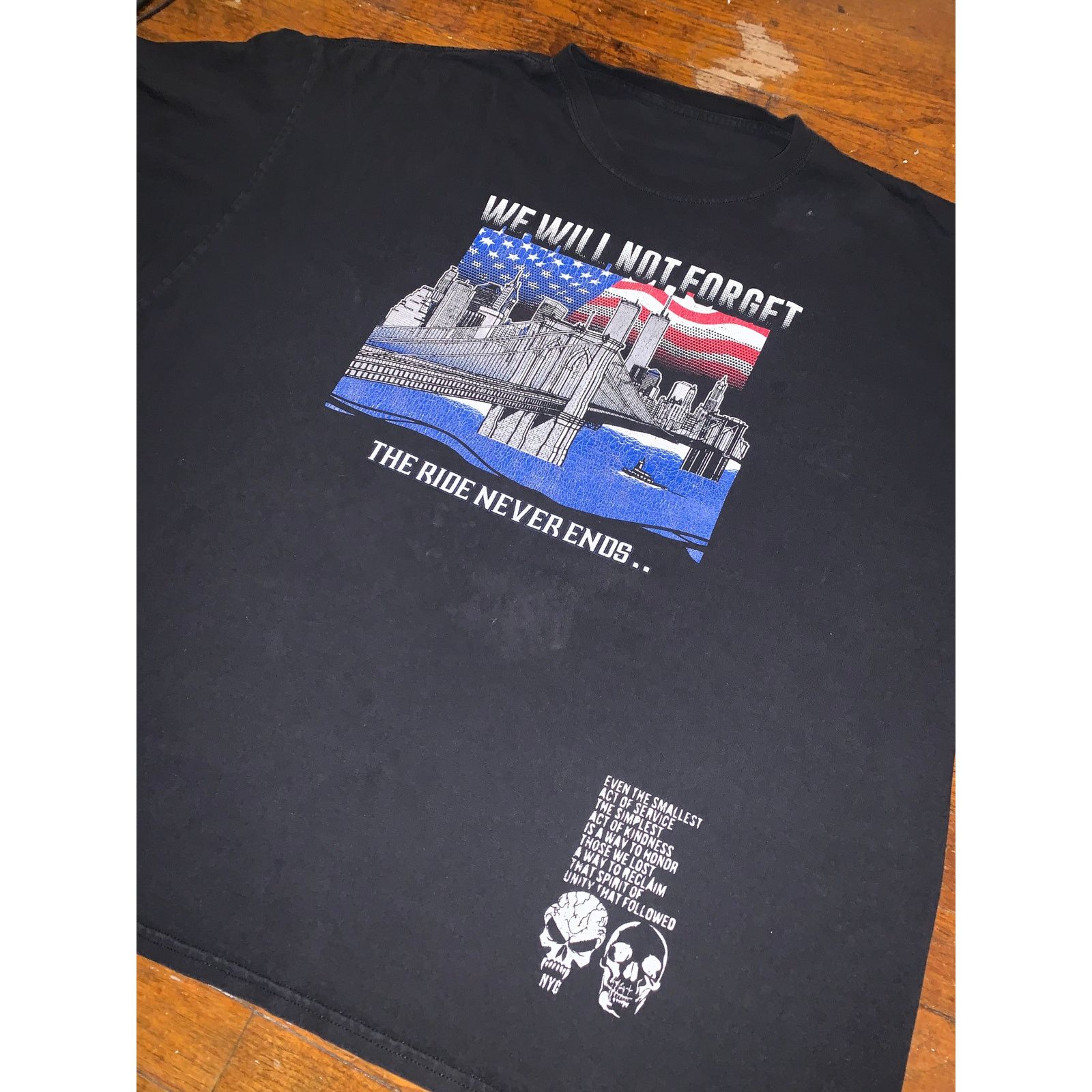 Other × Vintage NYC Punishers 9/11 Memorial T Shirt 2XL Twin Towers Biker Size US XXL / EU 58 / 5 - 4 Thumbnail