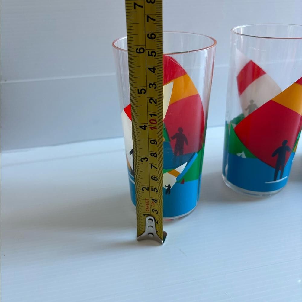 Designer 4 Vintage Sailing Plastic Cups by P. Tardif for NEOVE 80s Size ONE SIZE - 2 Thumbnail