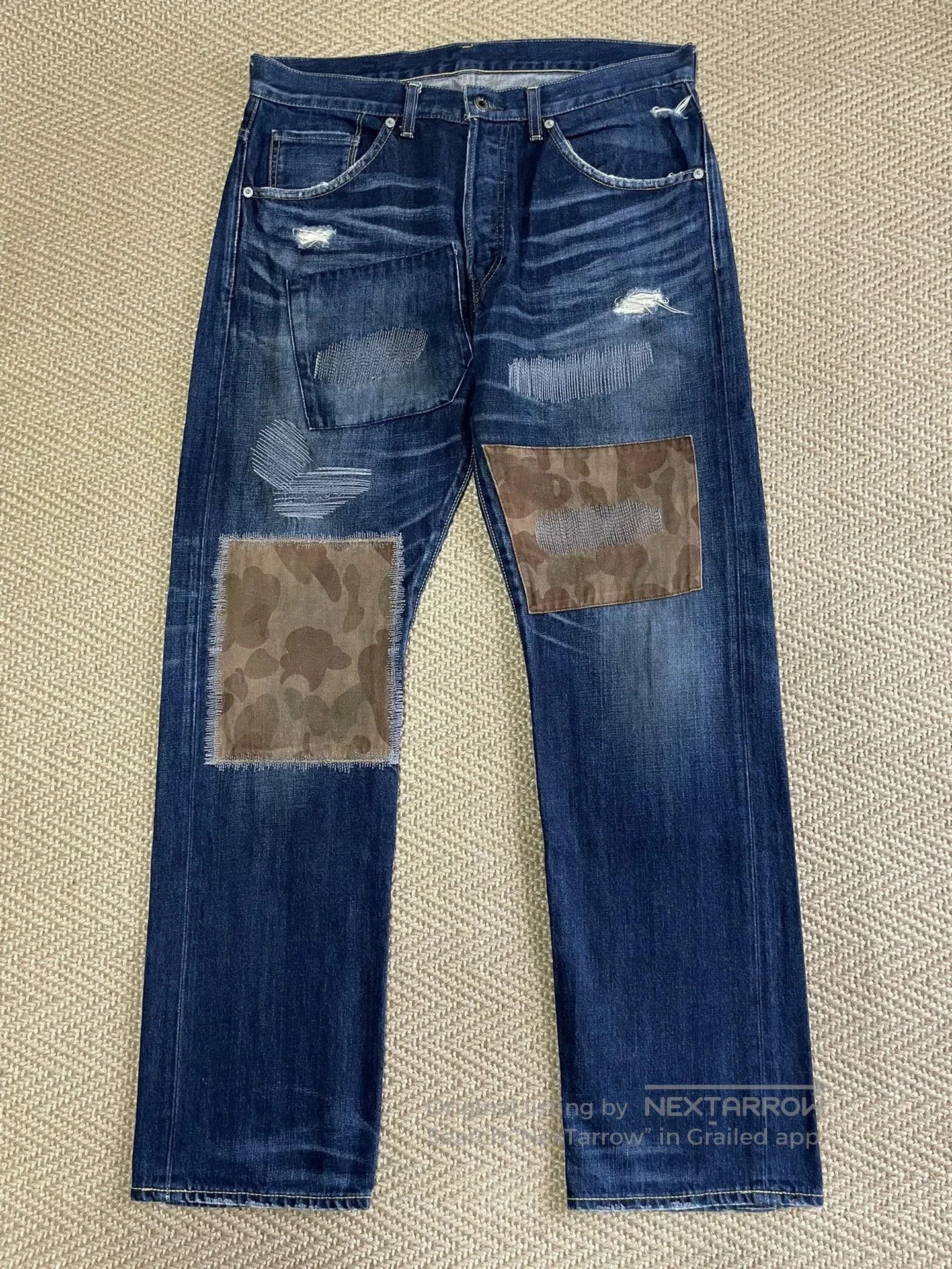 Bape BAPE Camo Distressed Denim Pants. Size US 26 / EU 42 - 1 Thumbnail