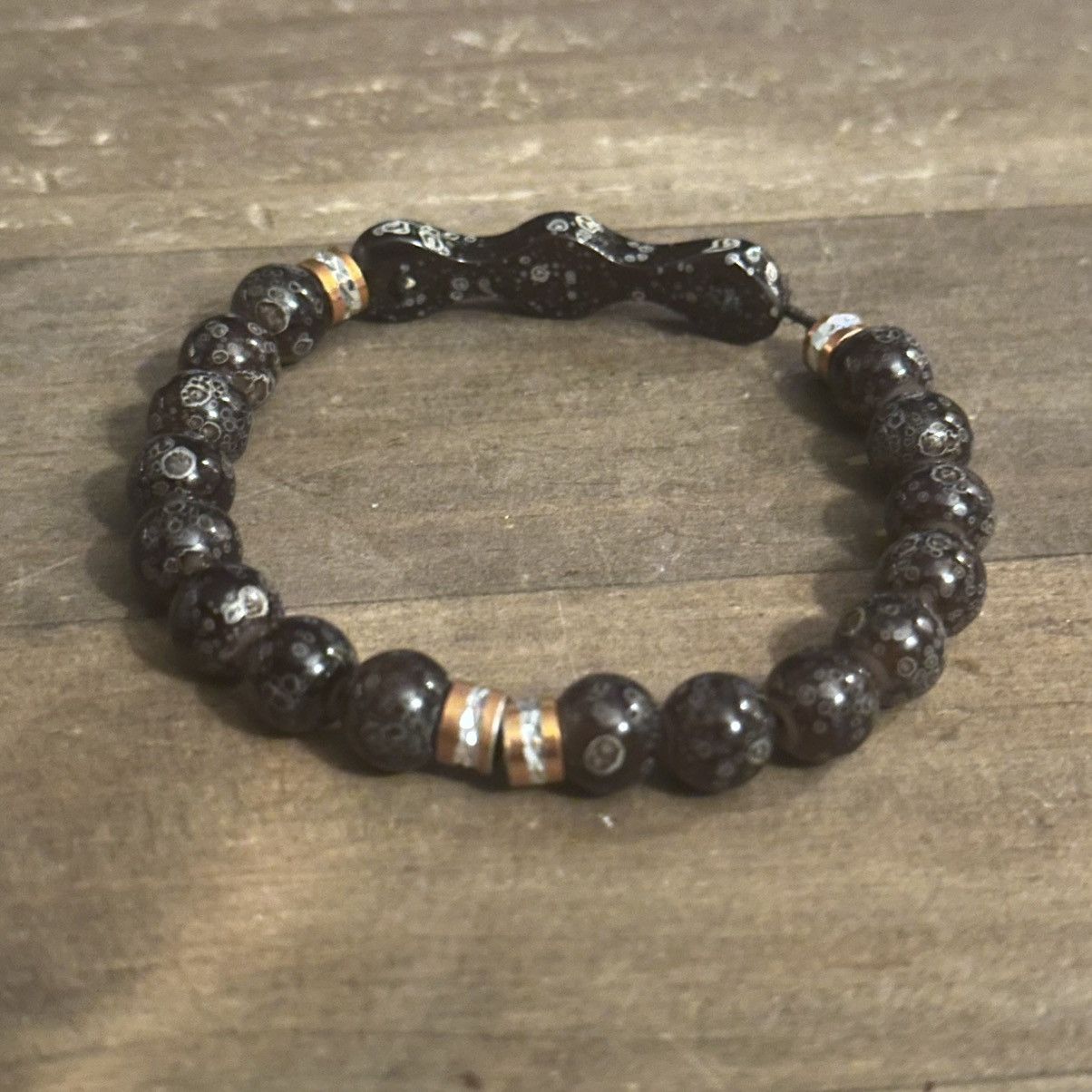 Other Black printed bead stretch bracelet Size ONE SIZE - 7 Thumbnail