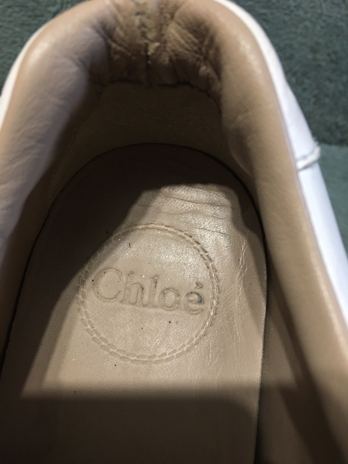 Chloé Lauren Scalloped Lace-up Sneakers White Leather EU 40