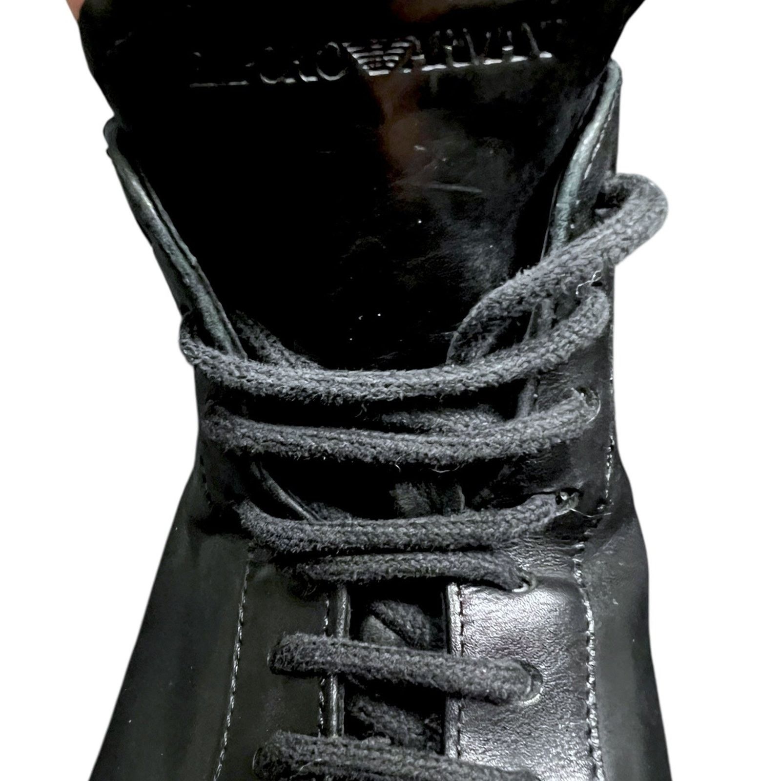 Emporio Armani Emporio Armani Men's US 9 Black Leather Ankle Boots $545 Size US 9 / EU 42 - 5 Thumbnail