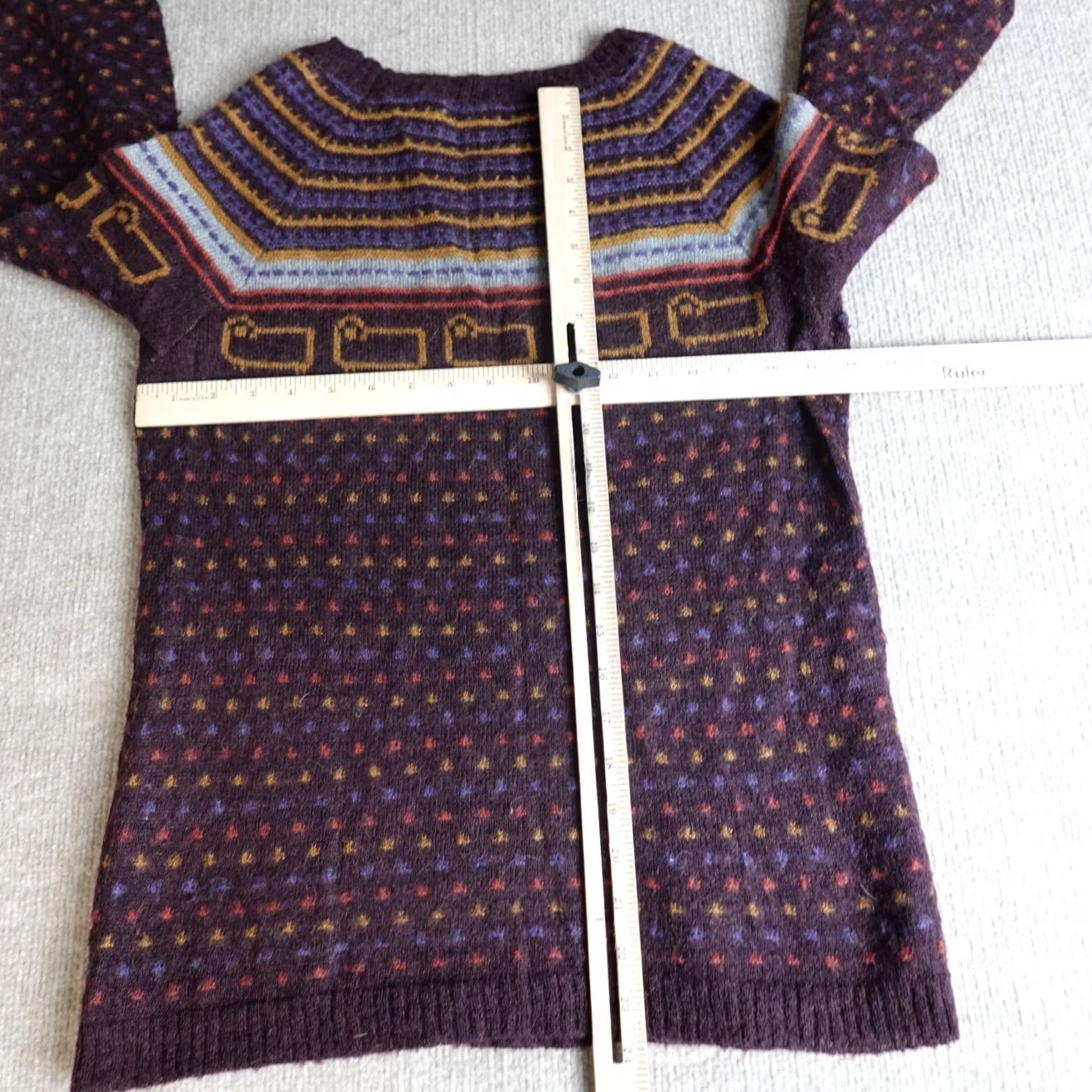 Vintage Woolrich Sweater Shirt Womens M Red Fair Isle Knit Crew Neck Pullover Size M / US 6-8 / IT 42-44 - 4 Thumbnail