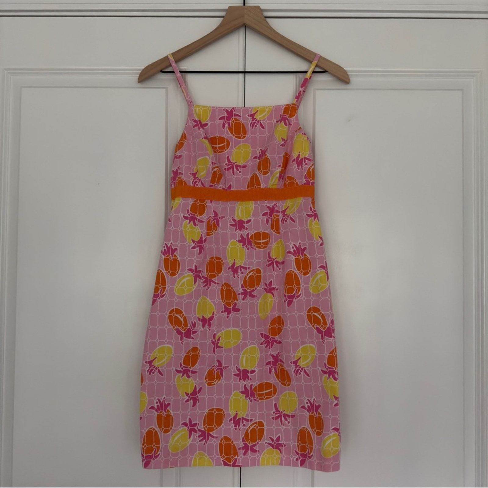 Lilly Pulitzer Vintage White Label Pineapple Dress 90s 0