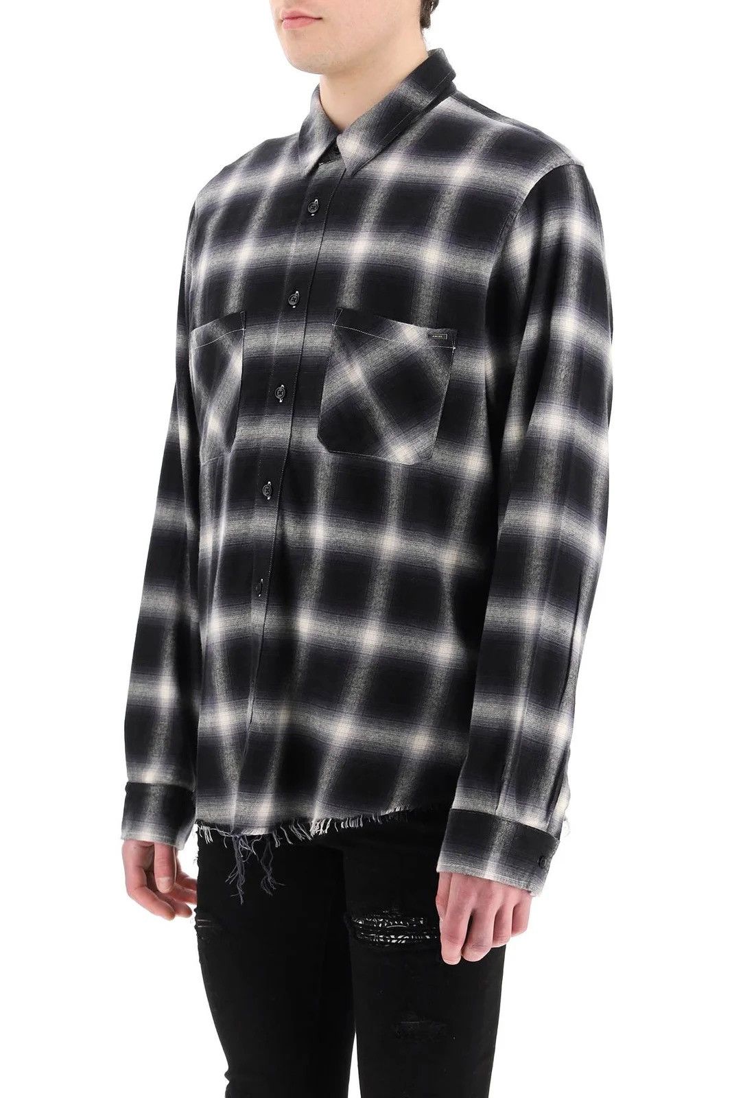 Amiri $690 VALIE Amiri Black & Grey Core Shadow Plaid Shirt Size US L / EU 52-54 / 3 - 4 Thumbnail