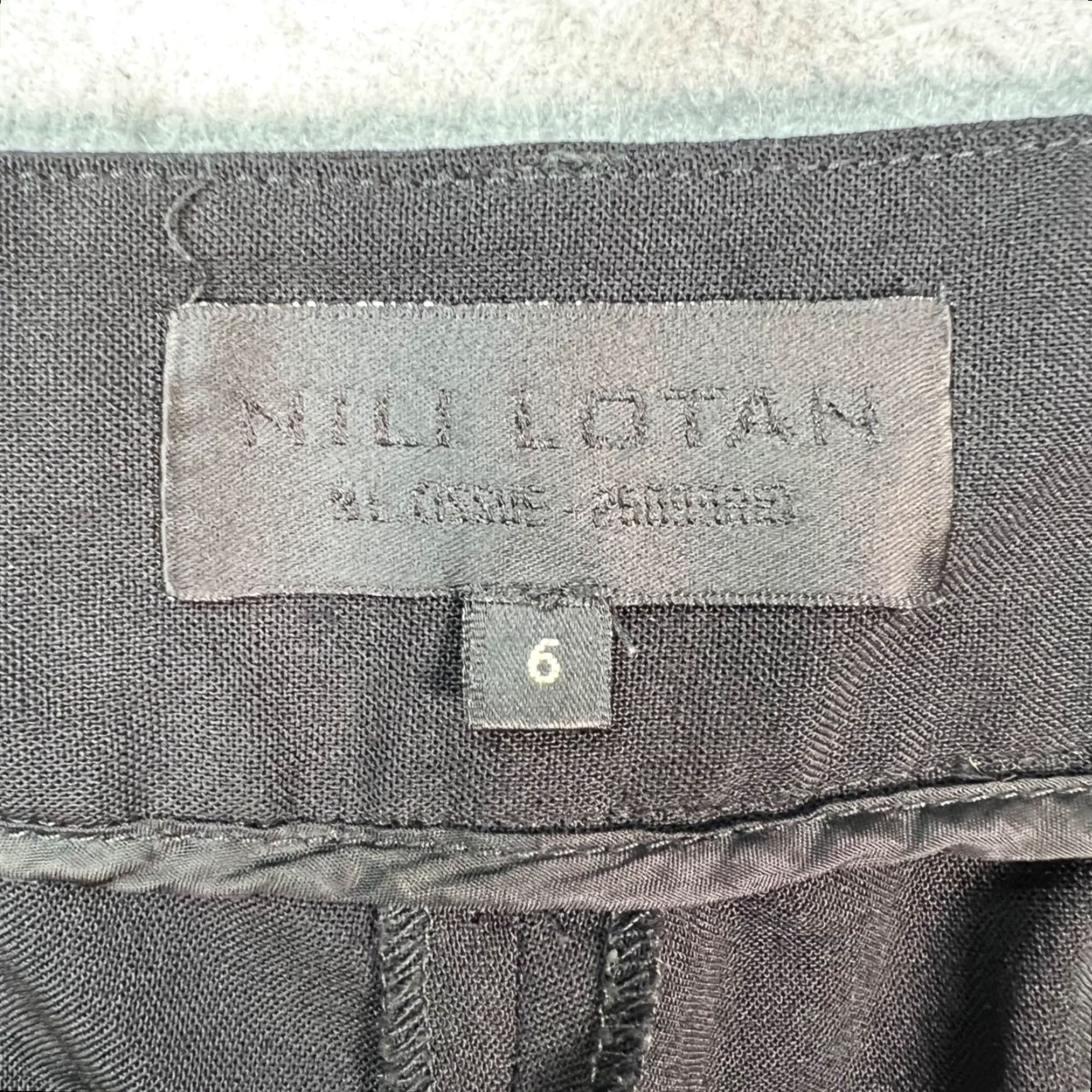 Nili Lotan Nili Lotan Black Trousers Womens Size 6 Slim Fit Cropped pants Cotton elastane Flat Front High Rise Modern Minimalist Style Womens Size 28" / US 6 / IT 42 - 3 Thumbnail