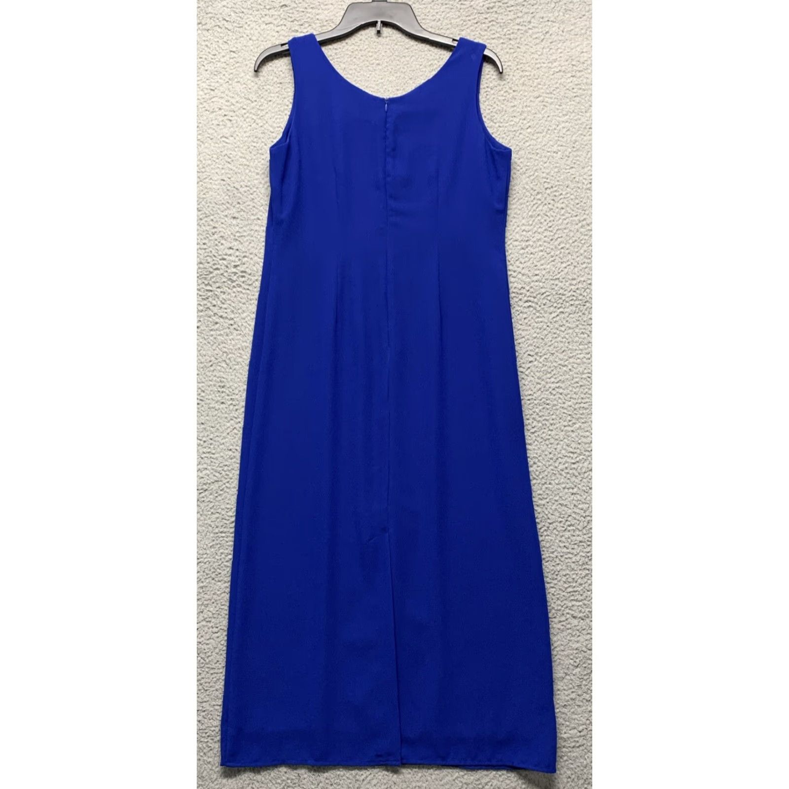 Vintage VINTAGE Studio 1 2-pc Dress Set Women's Sz 8 Royal Blue Button Zip Closure Shoulder Pads Midi Dress Shirt Dress 100% Polyester Women Size M / US 6-8 / IT 42-44 - 7 Thumbnail