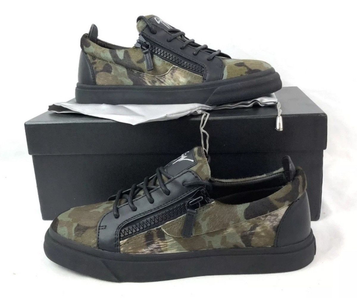 Giuseppe Zanotti Giuseppe Zanotti Cow Hair Low Top Sneakers In Camo/Black US8 Size US 7 / EU 40 - 7 Thumbnail