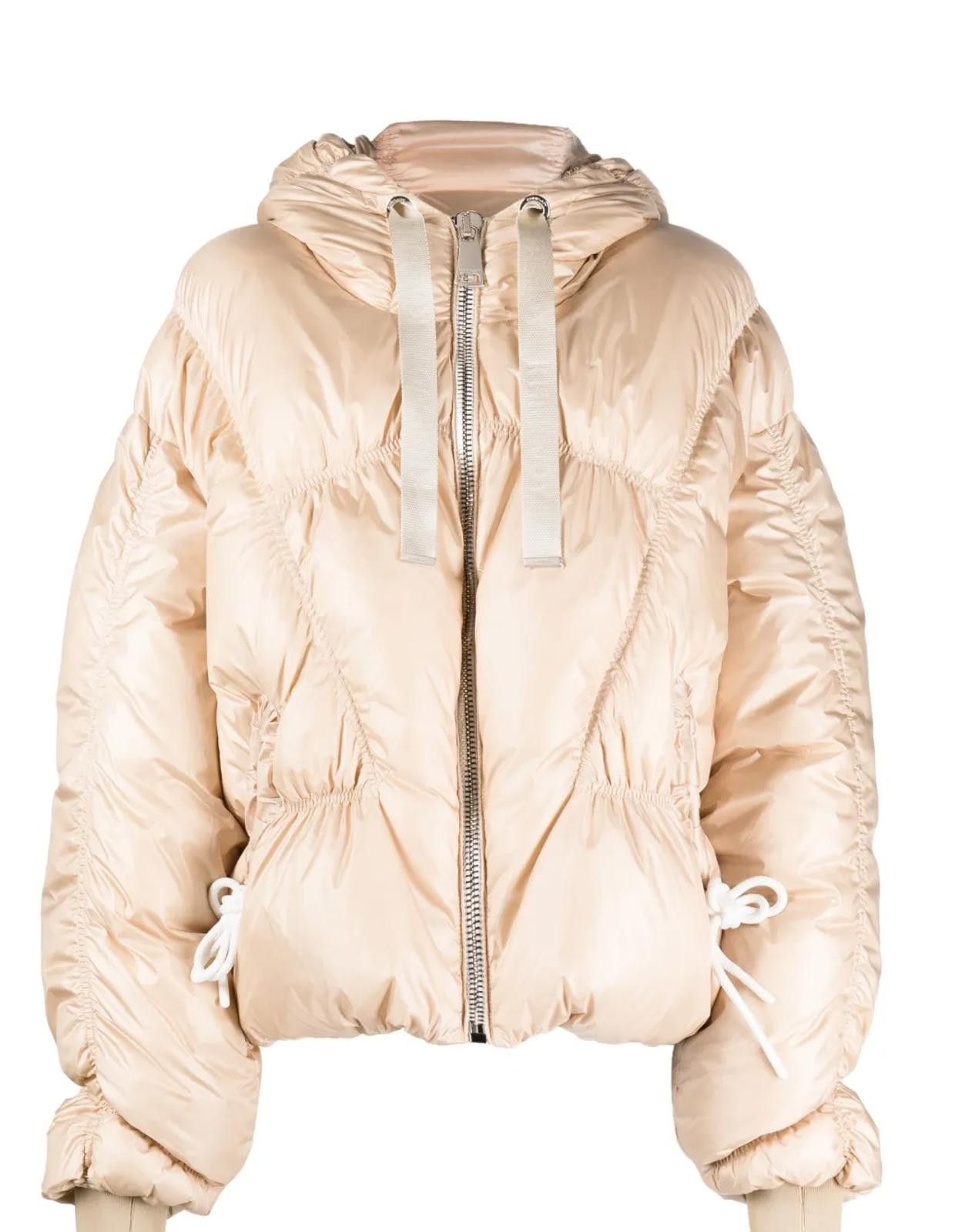 Khrisjoy Khrisjoy Beige zip-up hooded puffer jacket Sz 0 Ret $1,999 Size XS / US 0-2 / IT 36-38 - 1 Thumbnail
