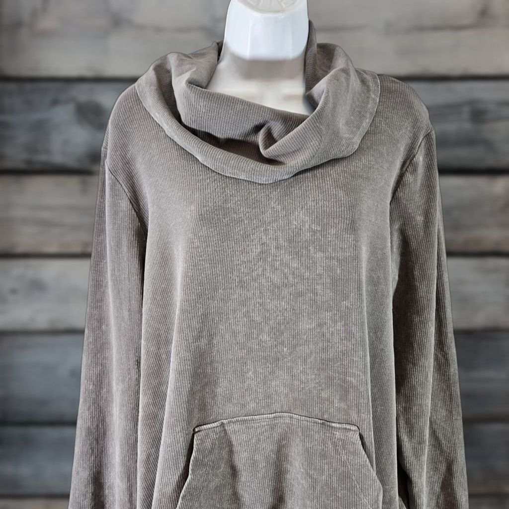 Alife Focus Casual Life Womens Cowl Neck Pullover Sz Medium Gray Cotton Shirt Pullover M Womens Size M / US 6-8 / IT 42-44 - 1 Thumbnail