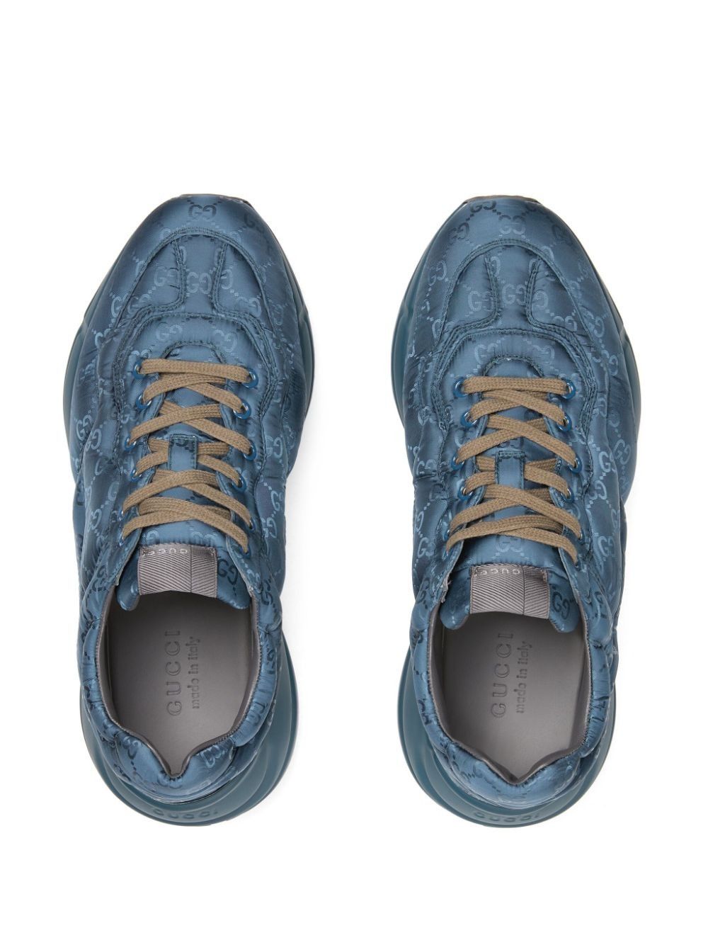Gucci o1mt1gz0225 GG Rhyton Low-Top Sneakers in Blue Size US 9 / EU 42 - 4 Thumbnail