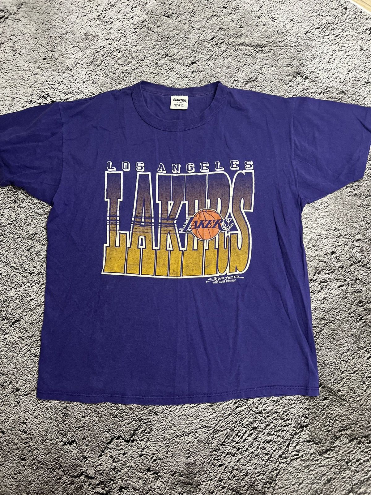 NBA × Starter 1990 RARE‼️Los Angeles Lakers NBA made in USA starter T shirt Size US L / EU 52-54 / 3 - 2 Thumbnail