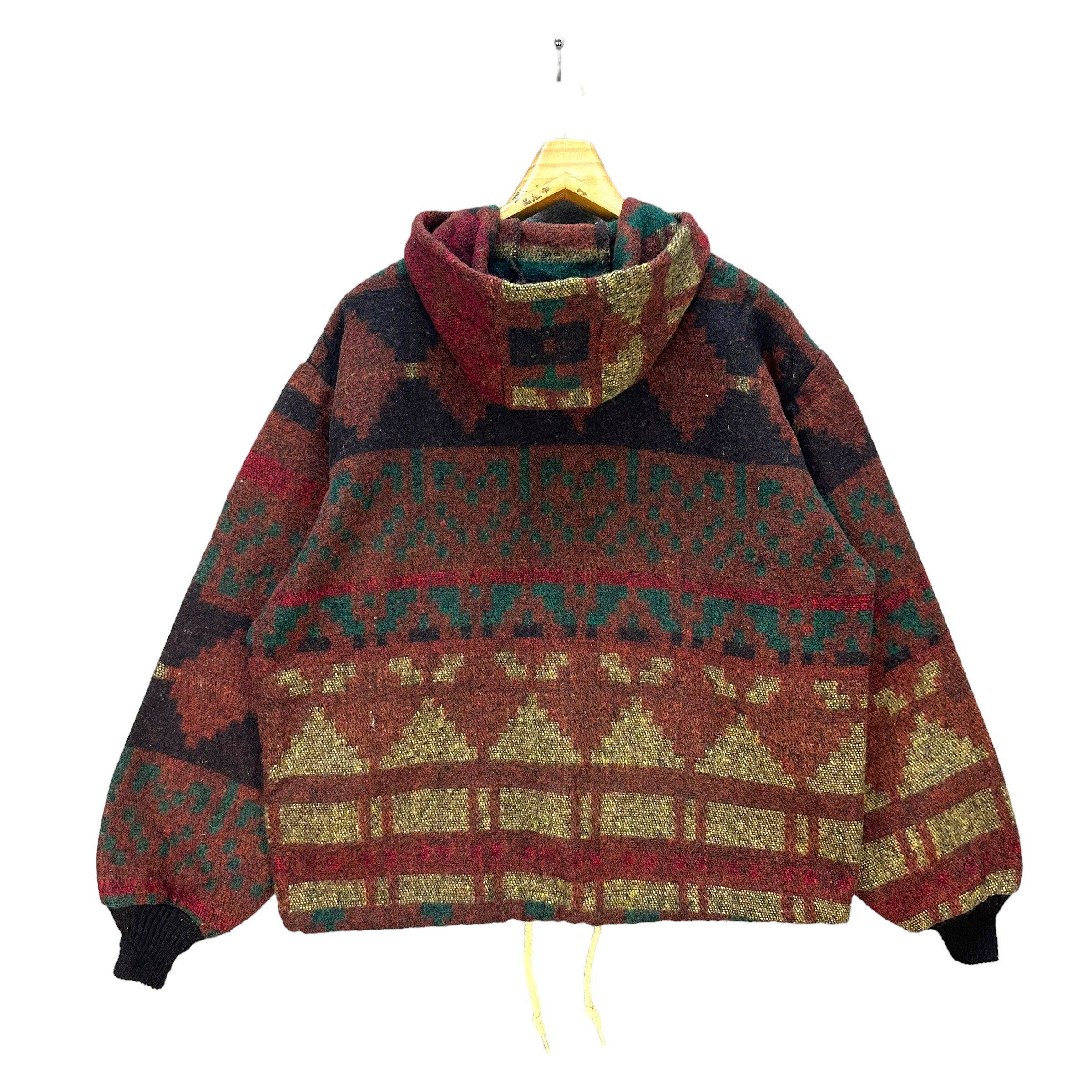 Vintage AMERICAN VINTAGE AZTEC NAVAJO NATIVE HOODED JACKET #8328-004 Size US M / EU 48-50 / 2 - 9 Thumbnail