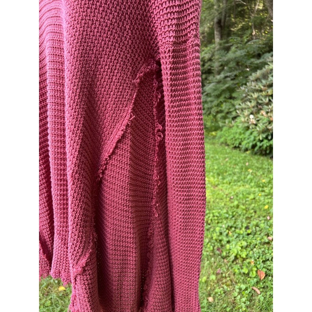 Free People Free People Moonshine Waffle Knit Sweater S Dark Mauve Rose Size S / US 4 / IT 40 - 4 Thumbnail