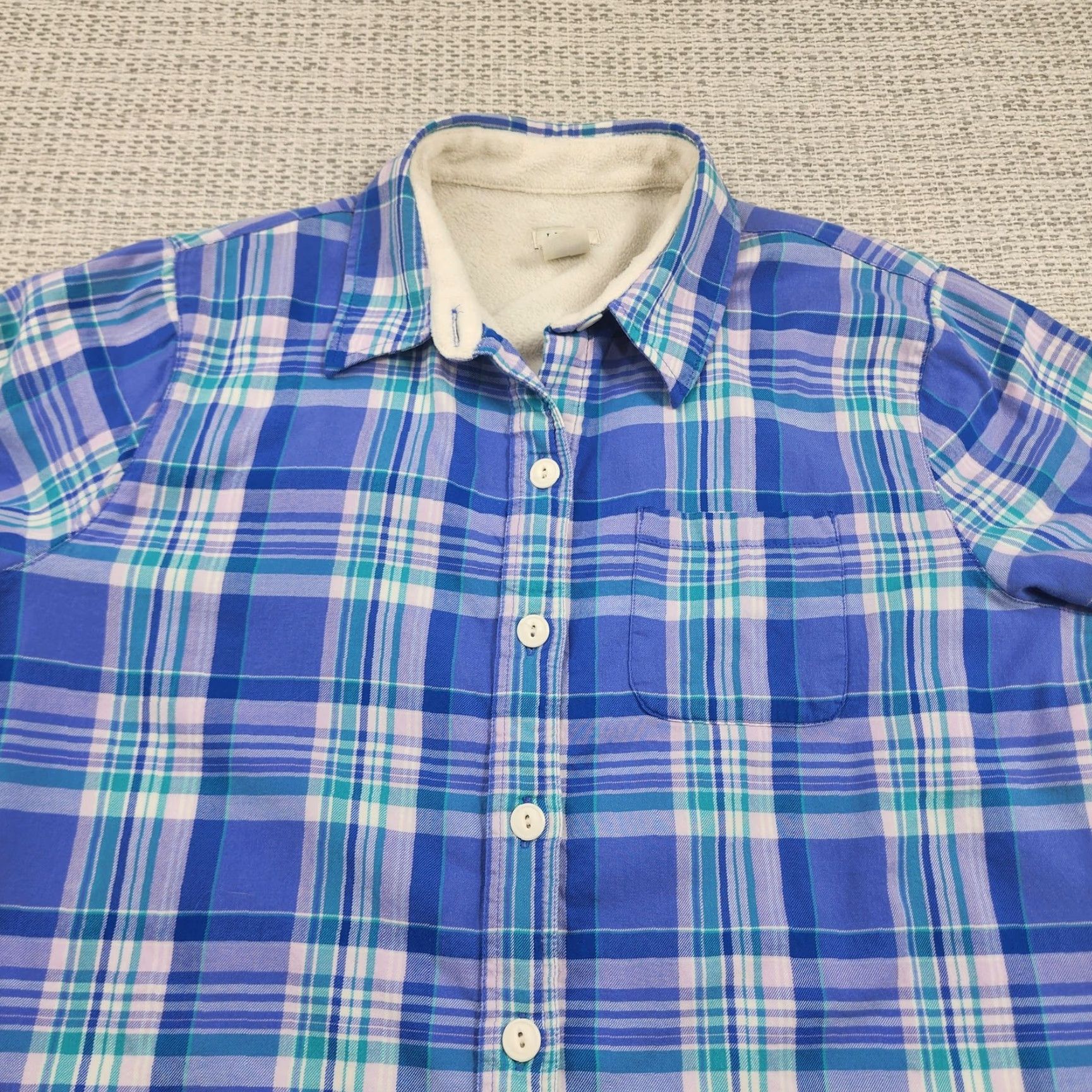 Vintage L.L.Bean Shirt Adult Medium Blue Plaid Fleece Lined Button Up Long Sleeve Size US M / EU 48-50 / 2 - 4 Thumbnail