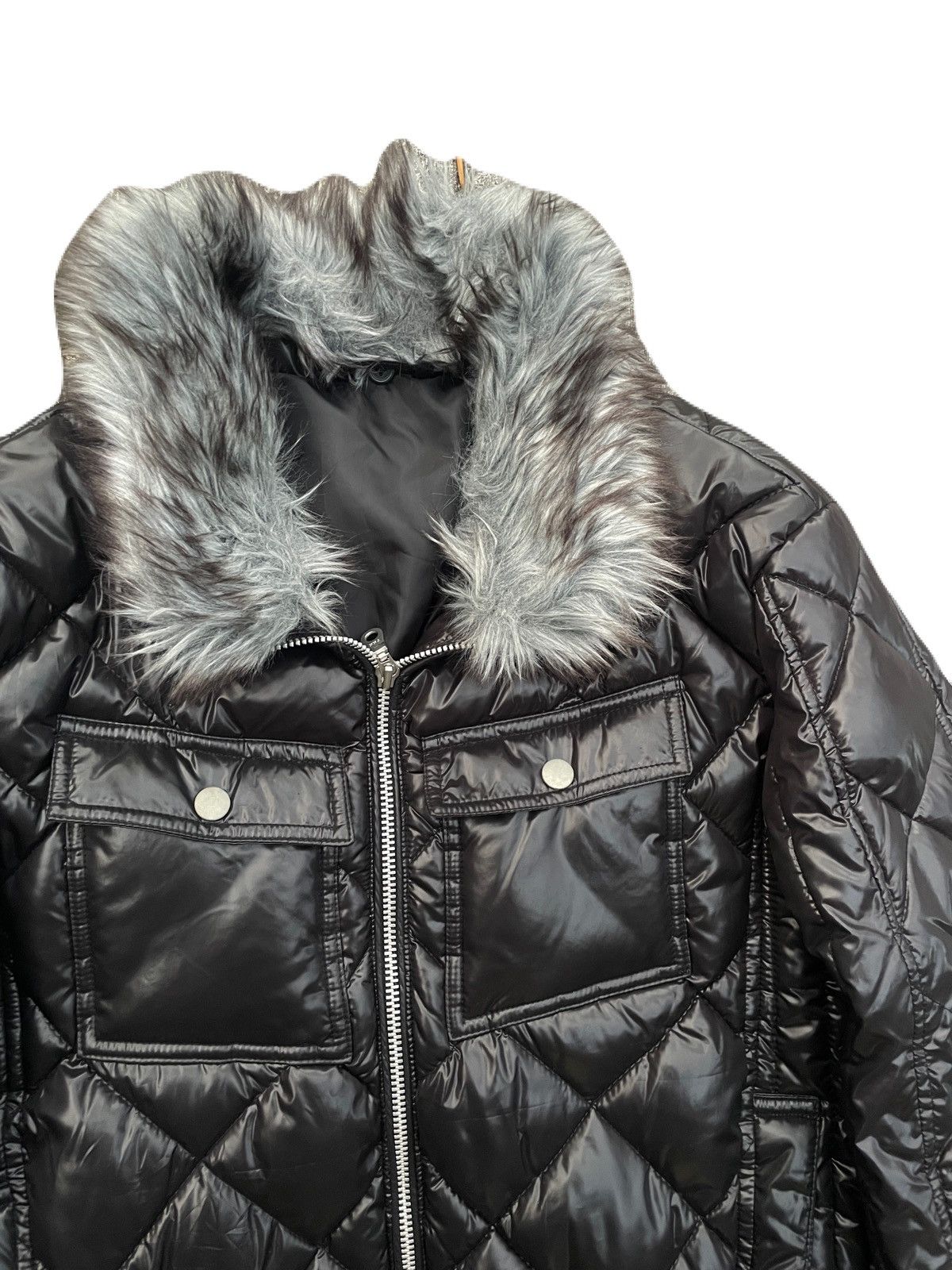 2000s Japanese archive vkei fur zip up puffer jacket - www 