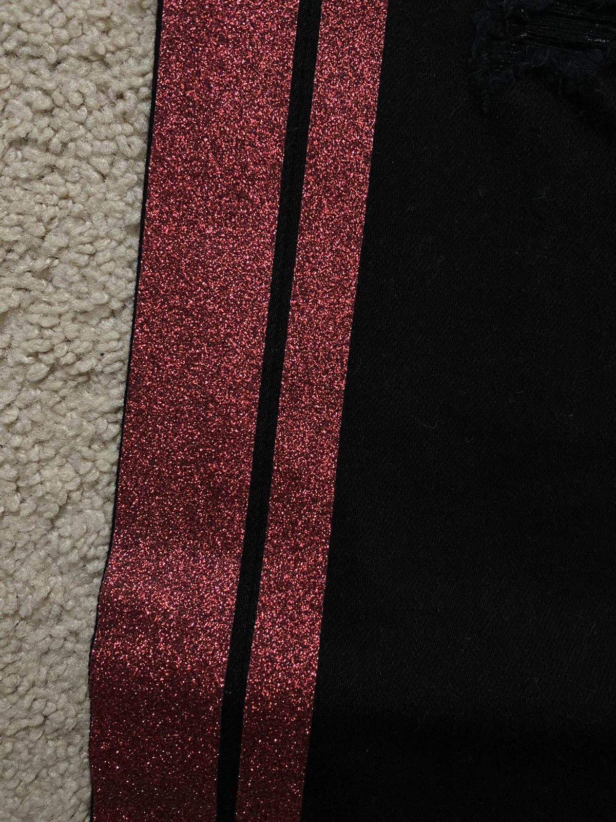 Amiri Amiri Red Glitter Track Jeans Size US 32 / EU 48 - 3 Thumbnail