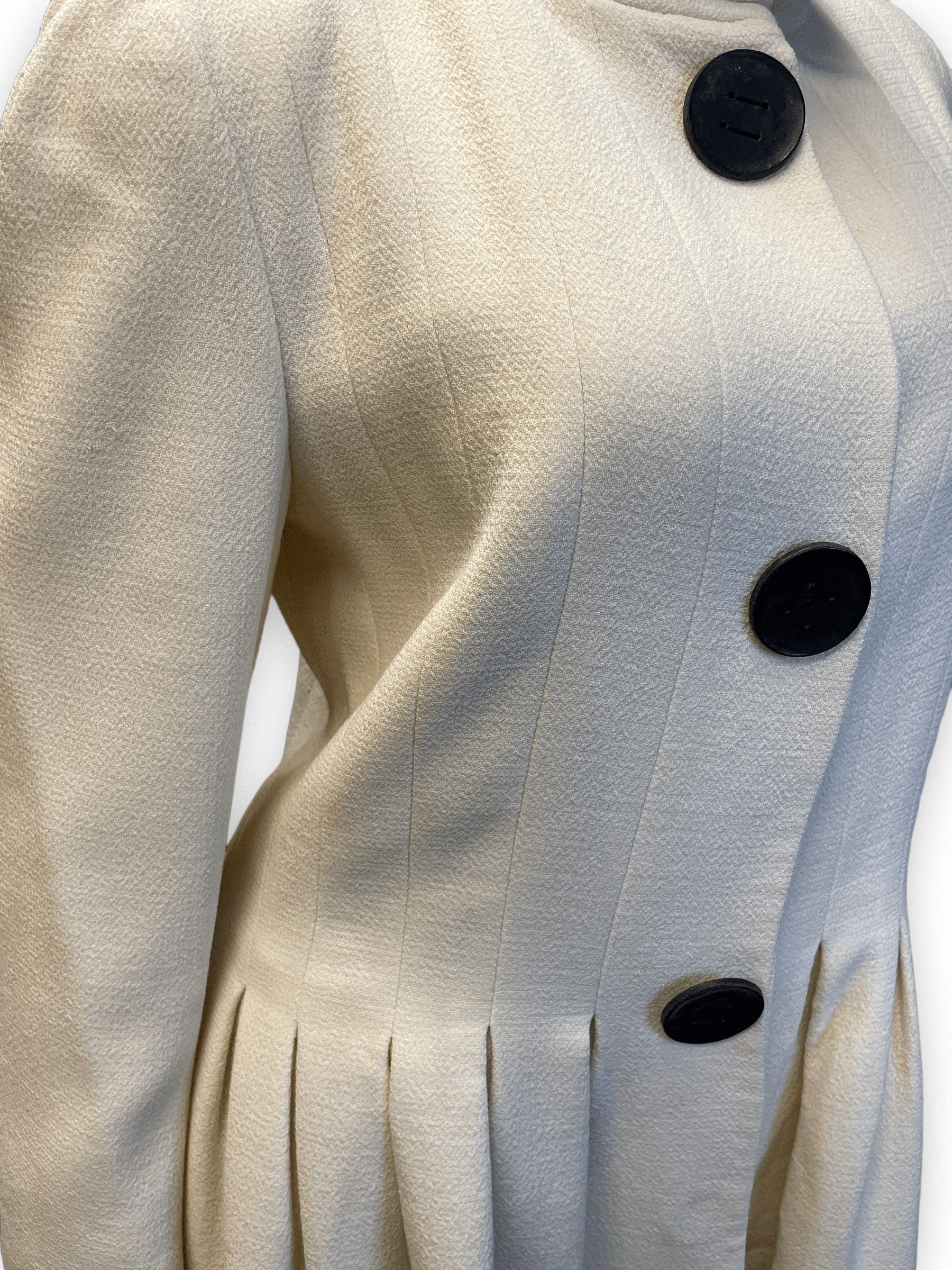 Giambattista Valli Giambattista Valli Vintage Fitted Cream Wool Dress Coat Made In Italy Size M Size M / US 6-8 / IT 42-44 - 6 Thumbnail