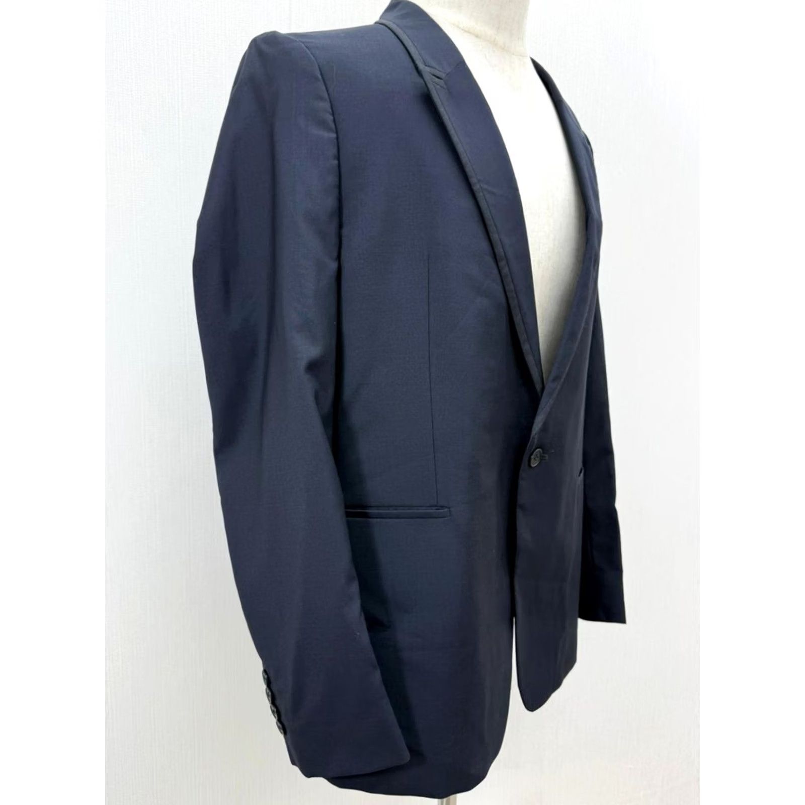 Paul Smith VINTAGE Paul Smith Blazer Mens XL Blue Wool 90s Single-Breasted Notch Notch Lapel Structured Formal Casual Jacket - Blackout Full Title Size 46R - 3 Thumbnail