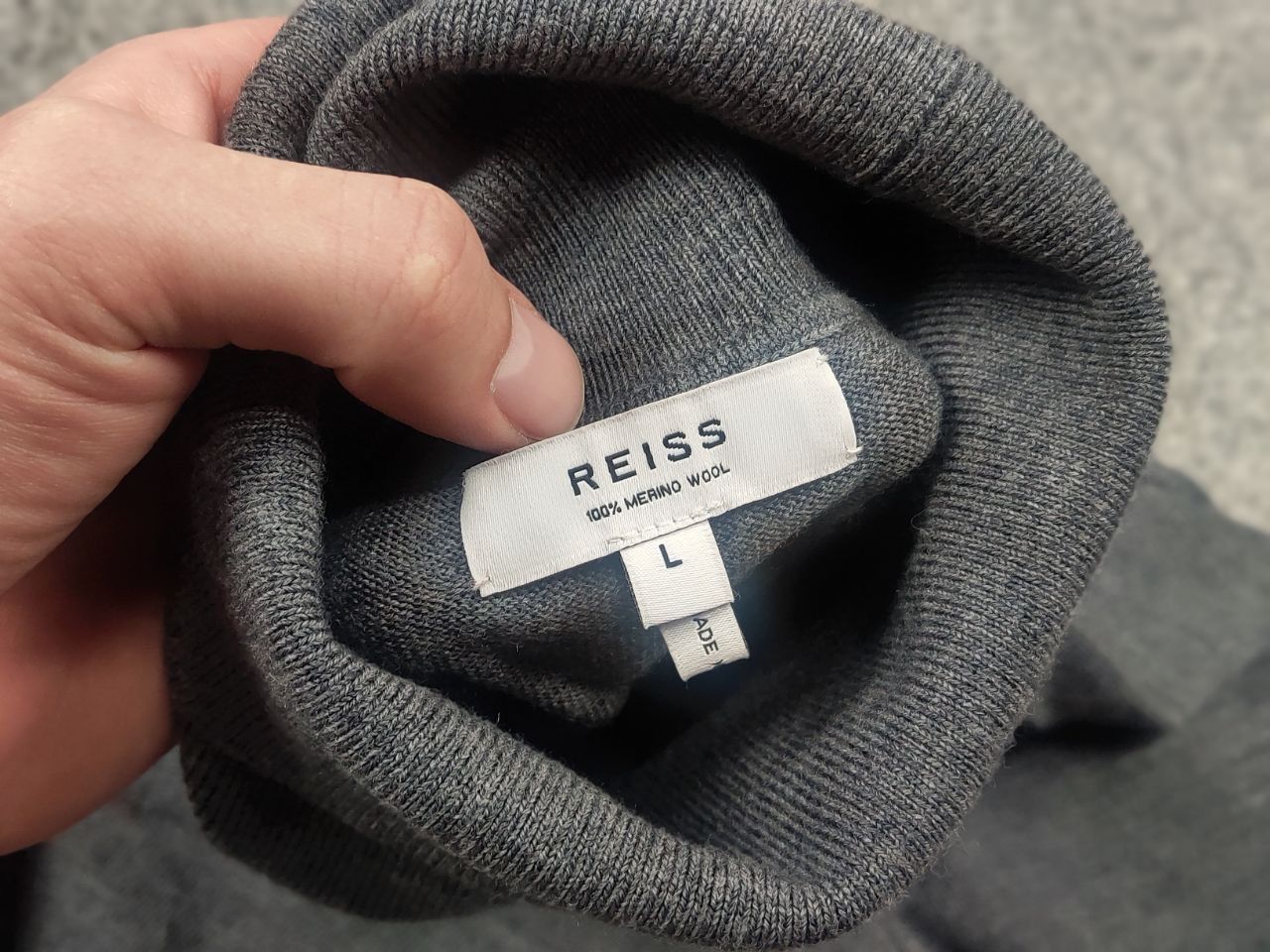 Reiss Reiss merino wool light gray Roll Neck knit Jumper Sweater Size US L / EU 52-54 / 3 - 13 Thumbnail