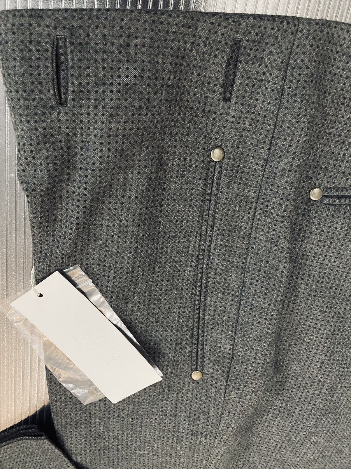 Maison Margiela MM 10 🇮🇹 grey blue dotted felt wool showtime slacks 36 NWT Size US 36 / EU 52 - 14 Thumbnail
