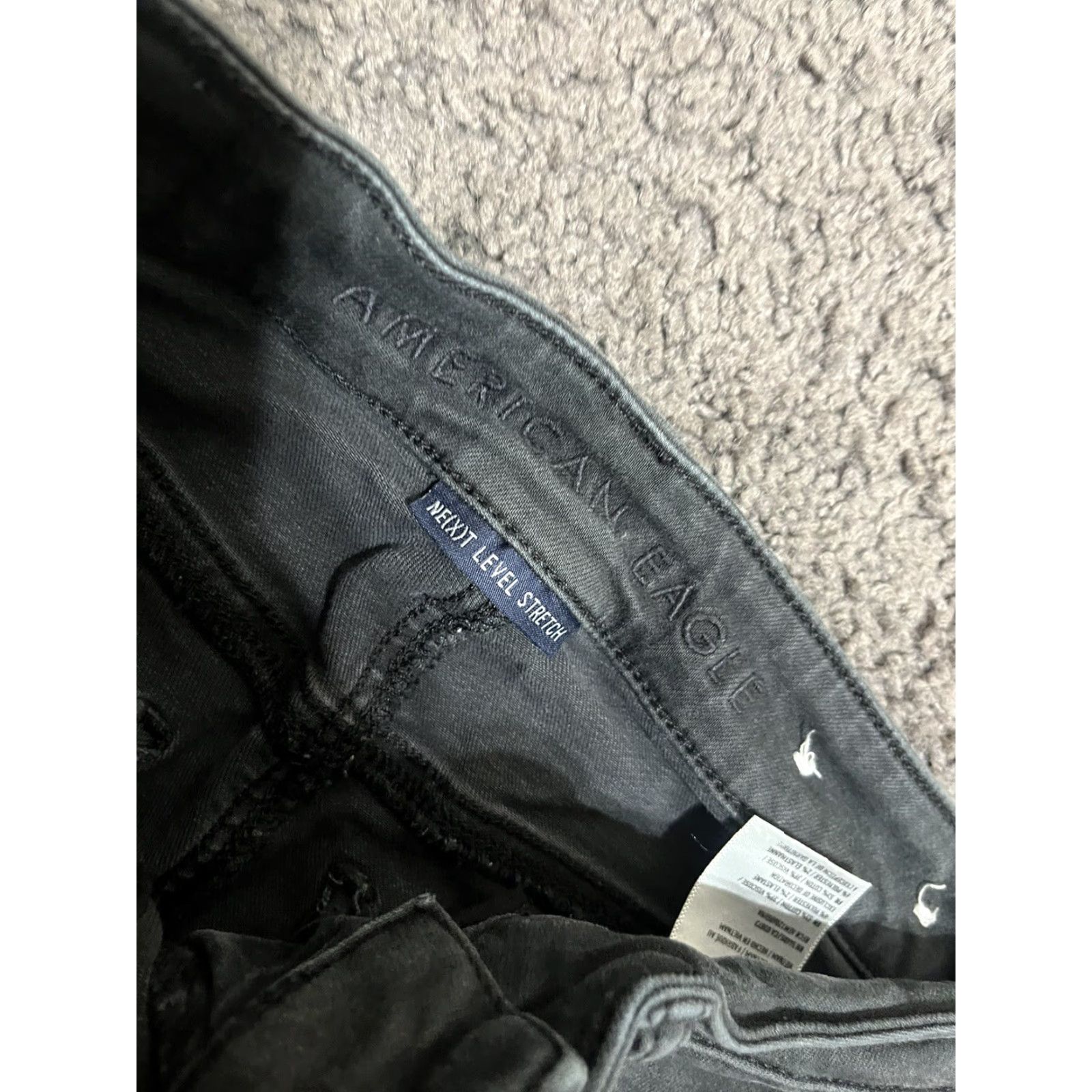 American Eagle Outfitters American Eagle Jeggings Jeans Sz 0 Black Denim Hi-Rise Next Level Super Stretch Women Size 25" / US 0 / IT 36 - 5 Thumbnail