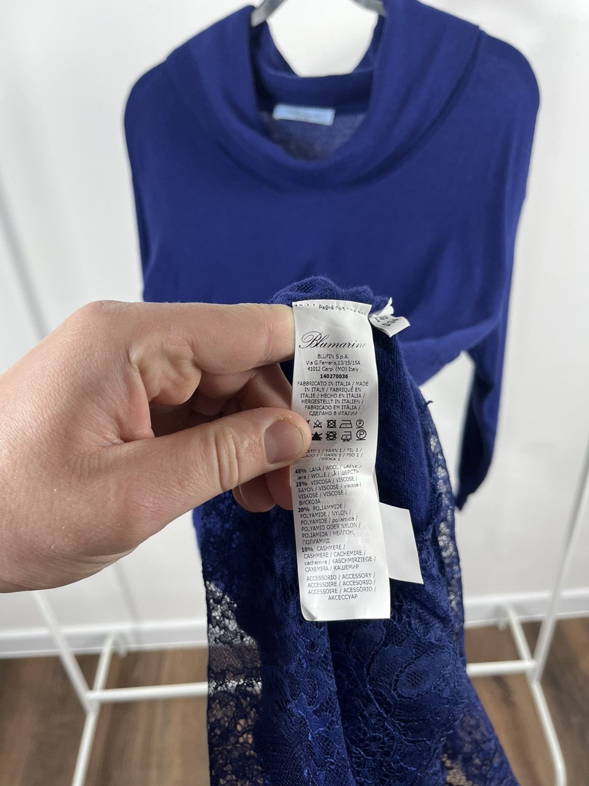 Blumarine Blumarine Blue Midi Dress Lace Hem Made in Italy Size M / US 6-8 / IT 42-44 - 9 Thumbnail