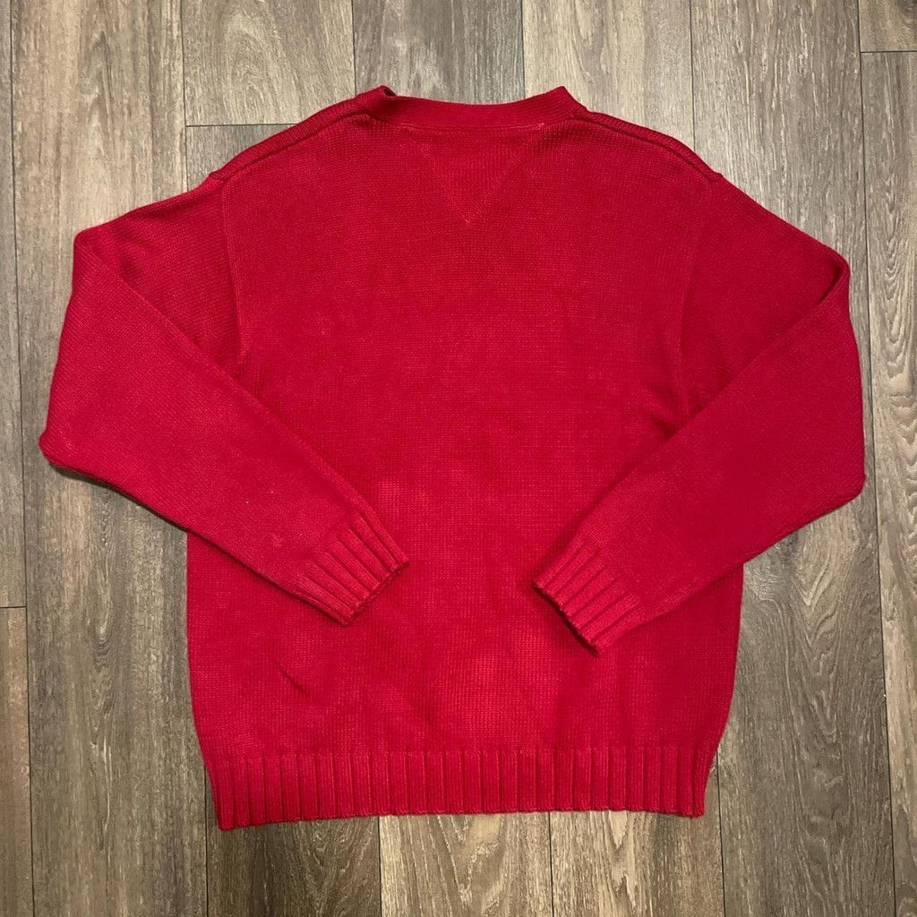 Tommy Hilfiger Tommy Hilfiger red vtg V-neck sweater size medium Size M / US 6-8 / IT 42-44 - 5 Thumbnail