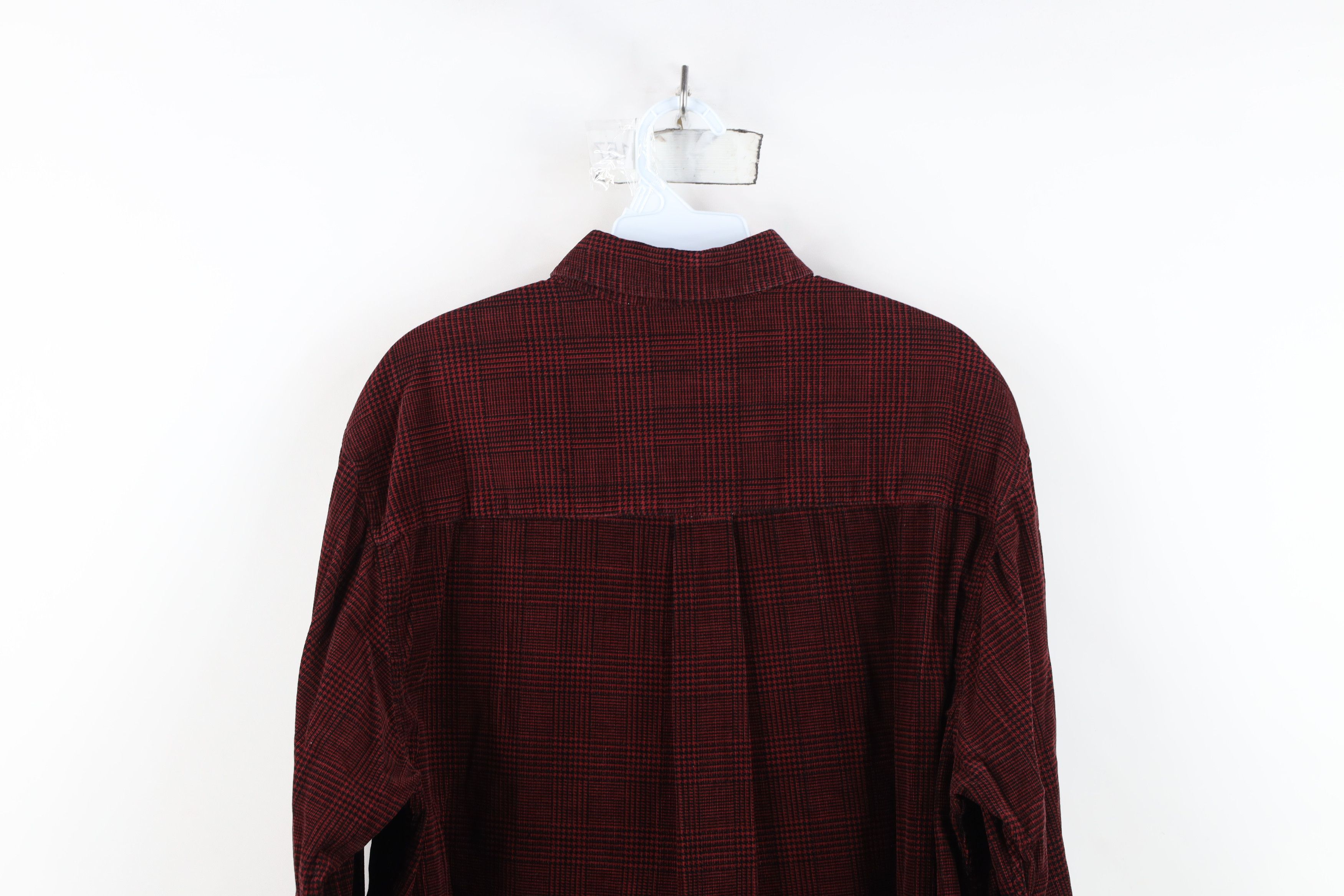 Vintage Vintage 90s Streetwear Houndstooth Corduroy Button Shirt Size US XL / EU 56 / 4 - 11 Thumbnail